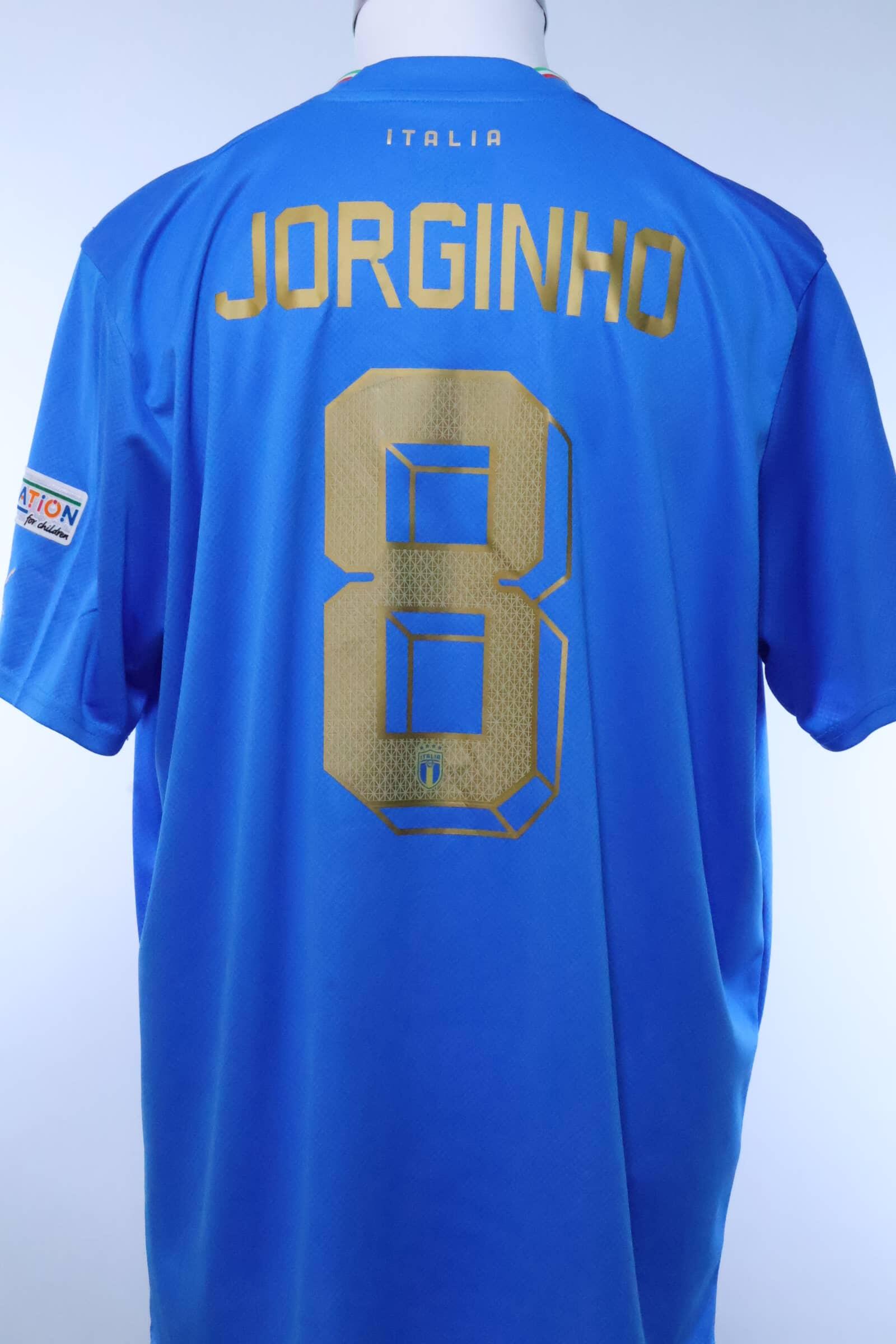 Italy 2022/23 Jorginho #8 Euros Home Shirt - L- BACK