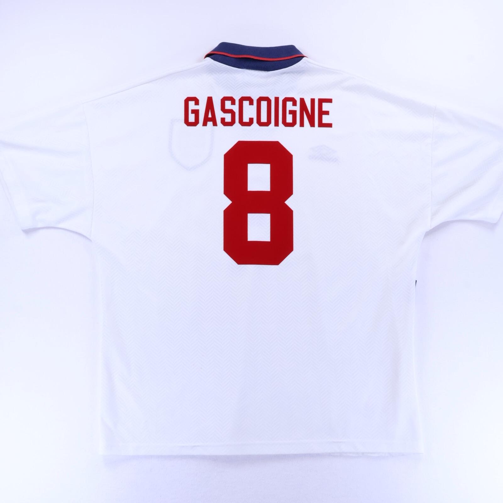 England Gascoigne #8 1993/95 Home Shirt - XXL