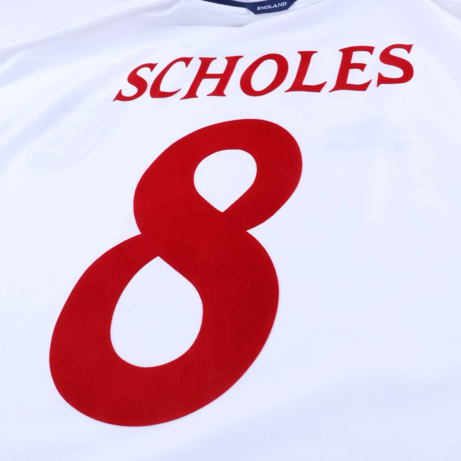 England Scholes #8 1999/01 Home Shirt - XL