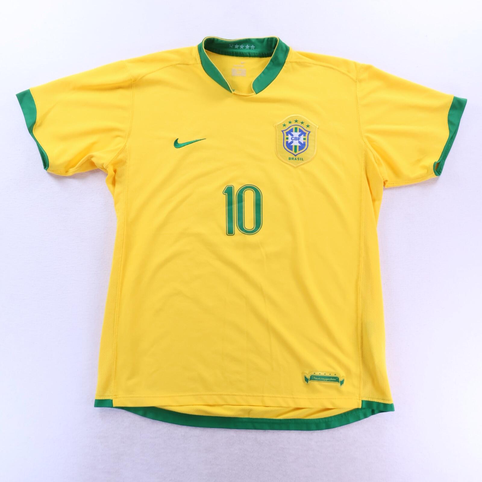 *MINT* Brazil Ronaldinho #10 2006/08 Home Shirt - L