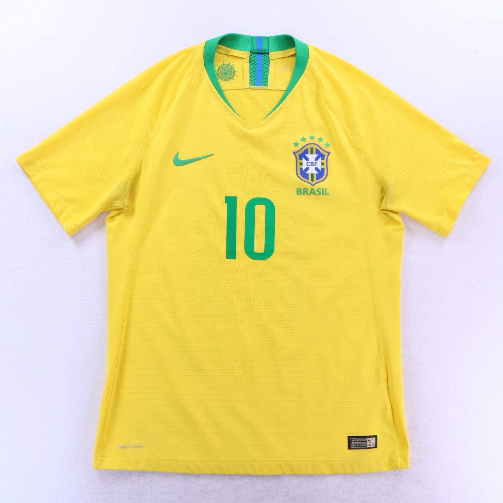 *MINT* Brazil Neymar Jr #10 2018/19 Home Shirt - Player Issue - M