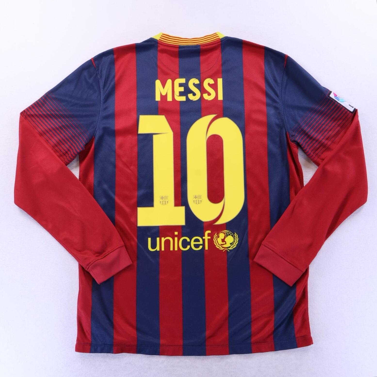 Barcelona Messi #10 2013/14 Home Shirt - Long Sleeve - M