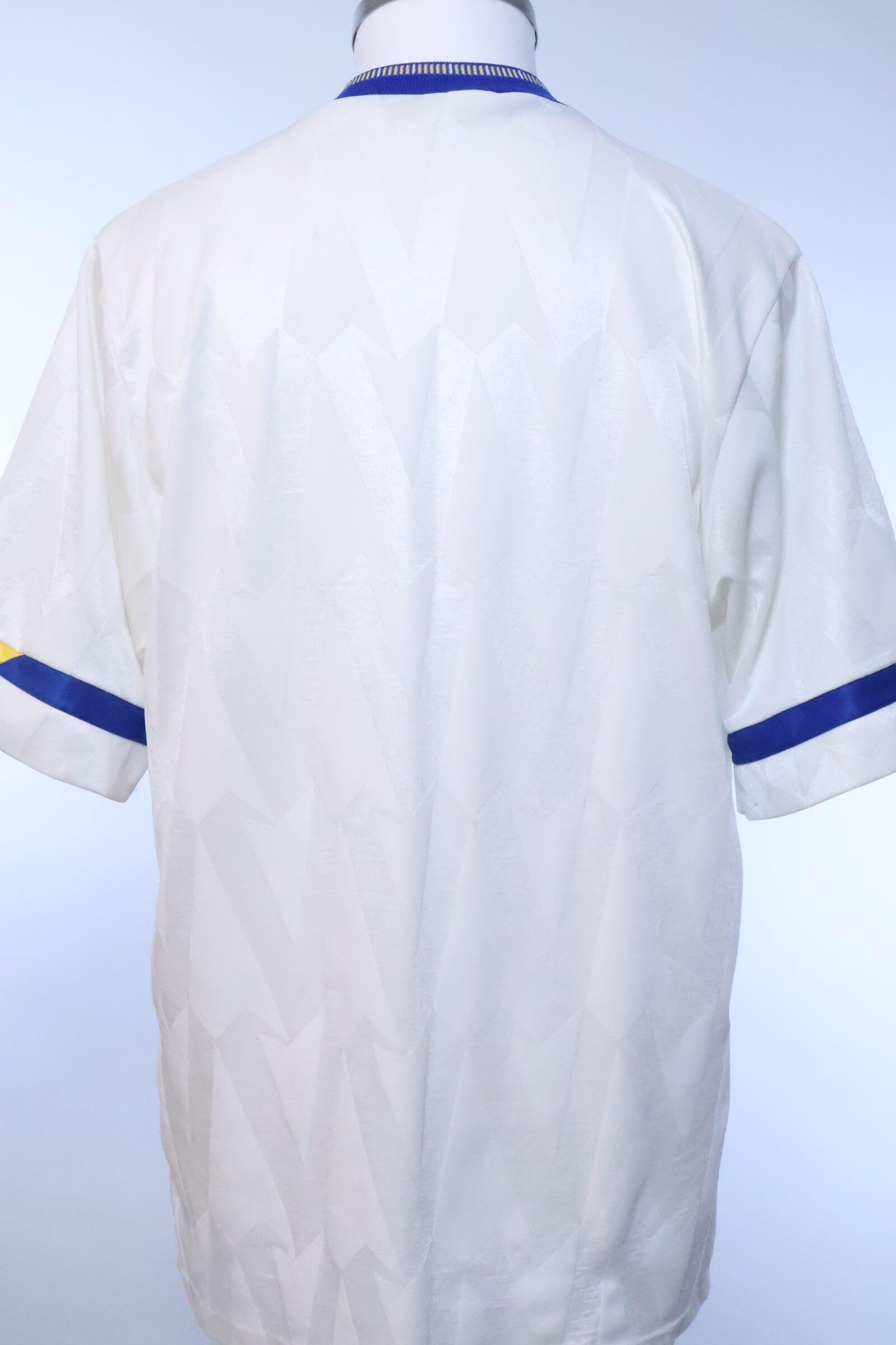 Leeds United 1991/92 Home Shirt - L- BACK
