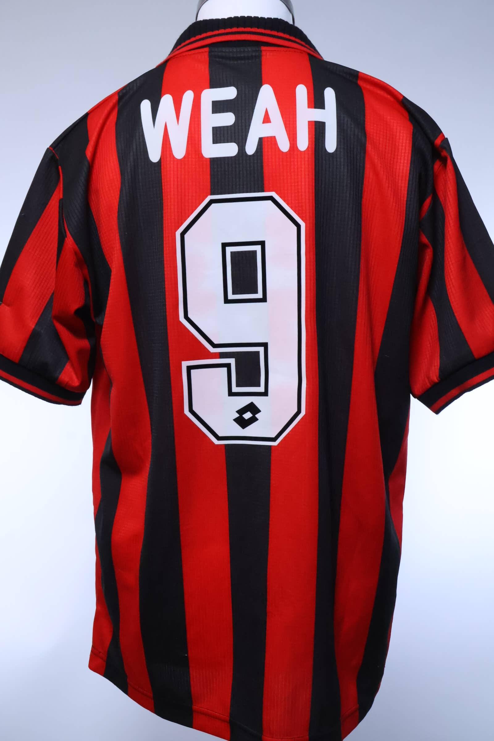 Ac Milan Weah #9 1997/98 Home Shirt - L- FRONT