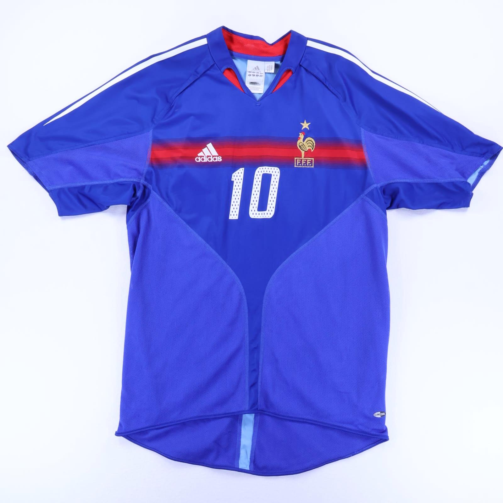 France Zidane #10 2002/04 Home Shirt - L- BACK