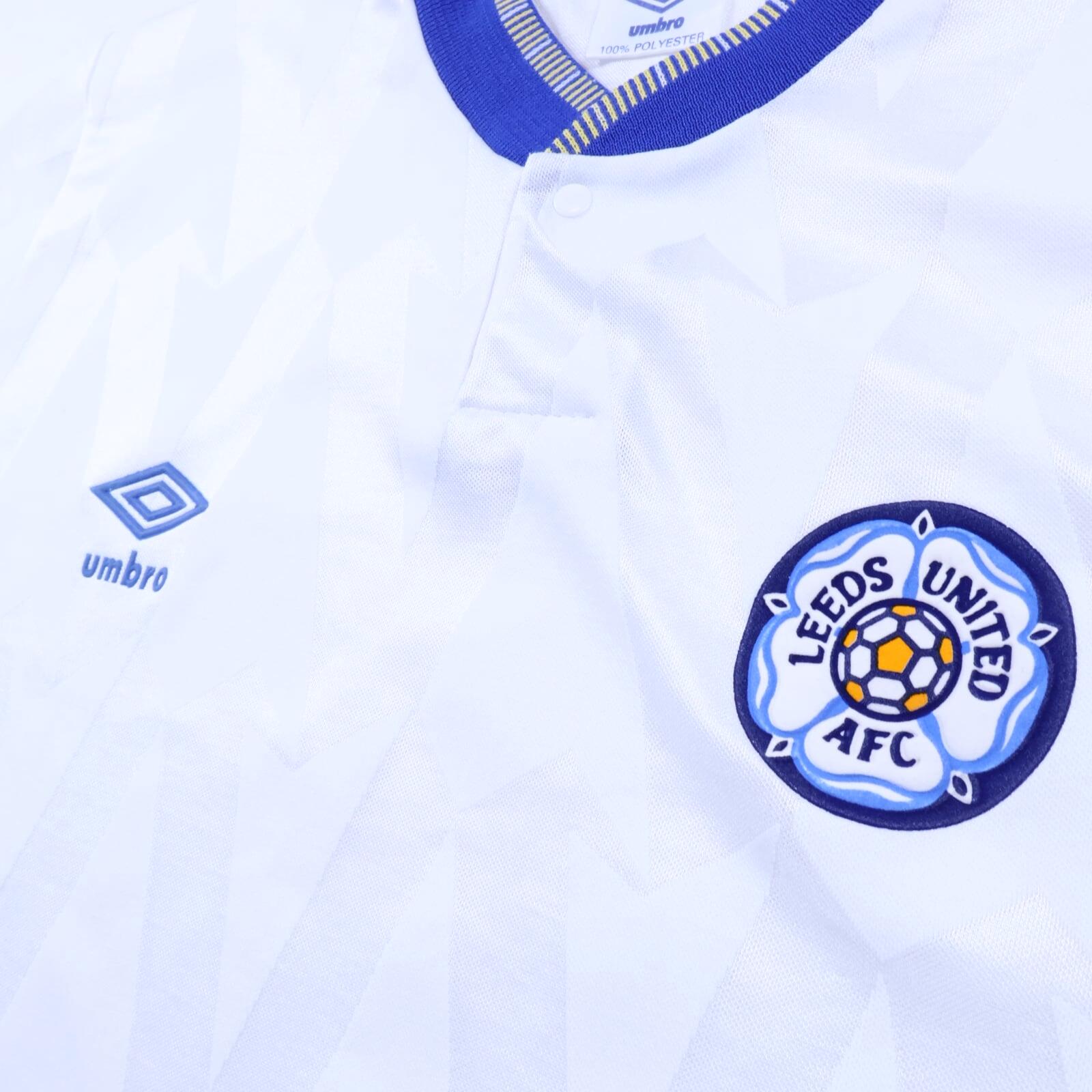 Leeds United 1990/91 Home Shirt - L- BACK