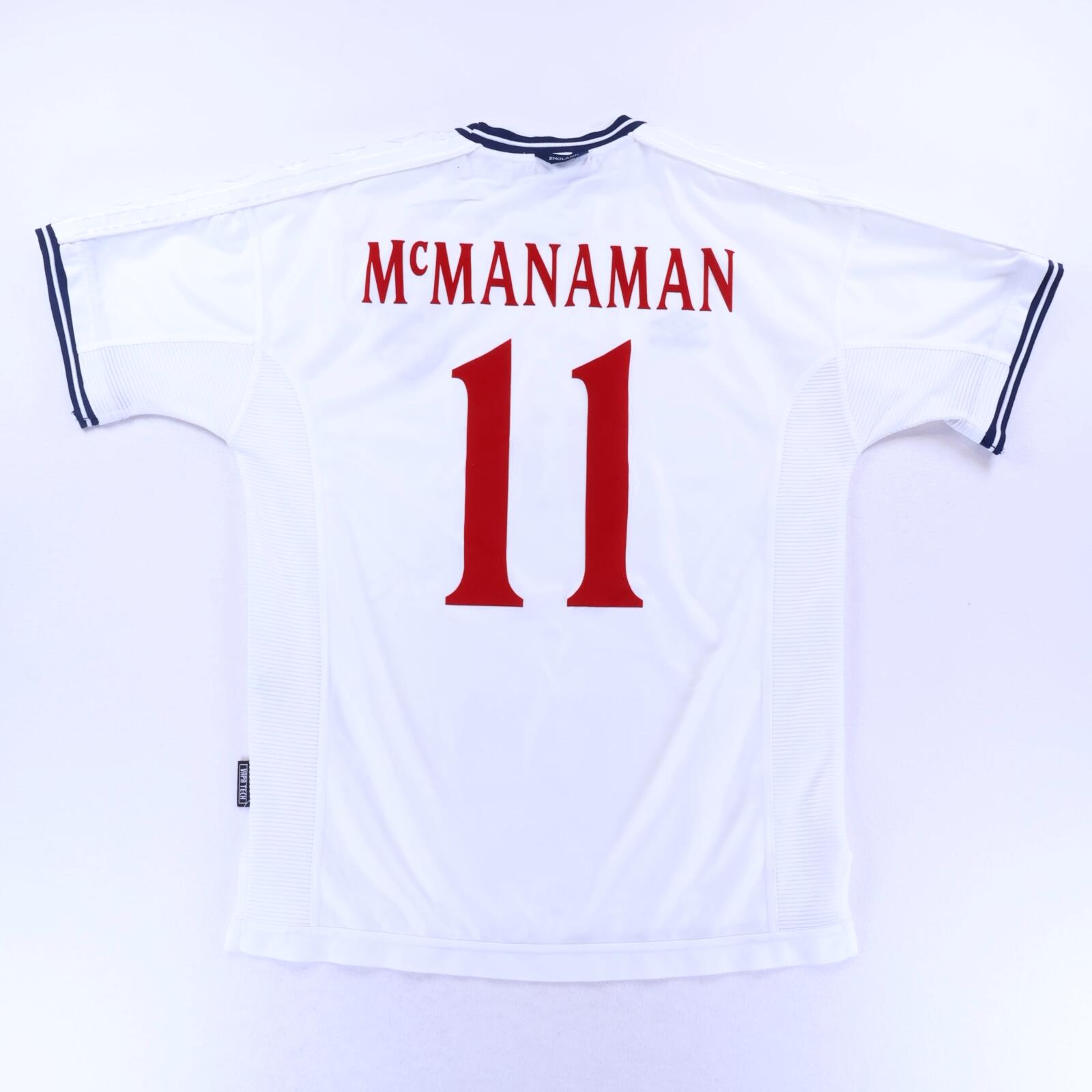 England Mcmanaman #11 1999/01 Home Shirt - L- FRONT