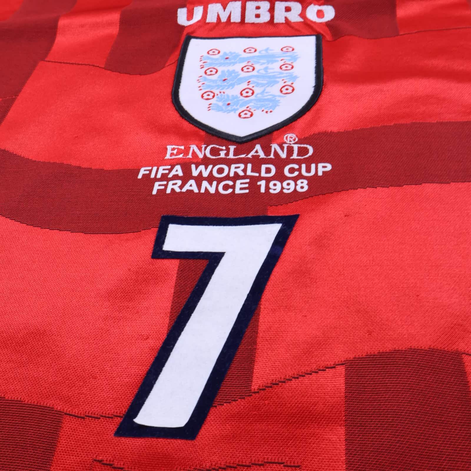 England Beckham #7 1997/99 Home Shirt - L