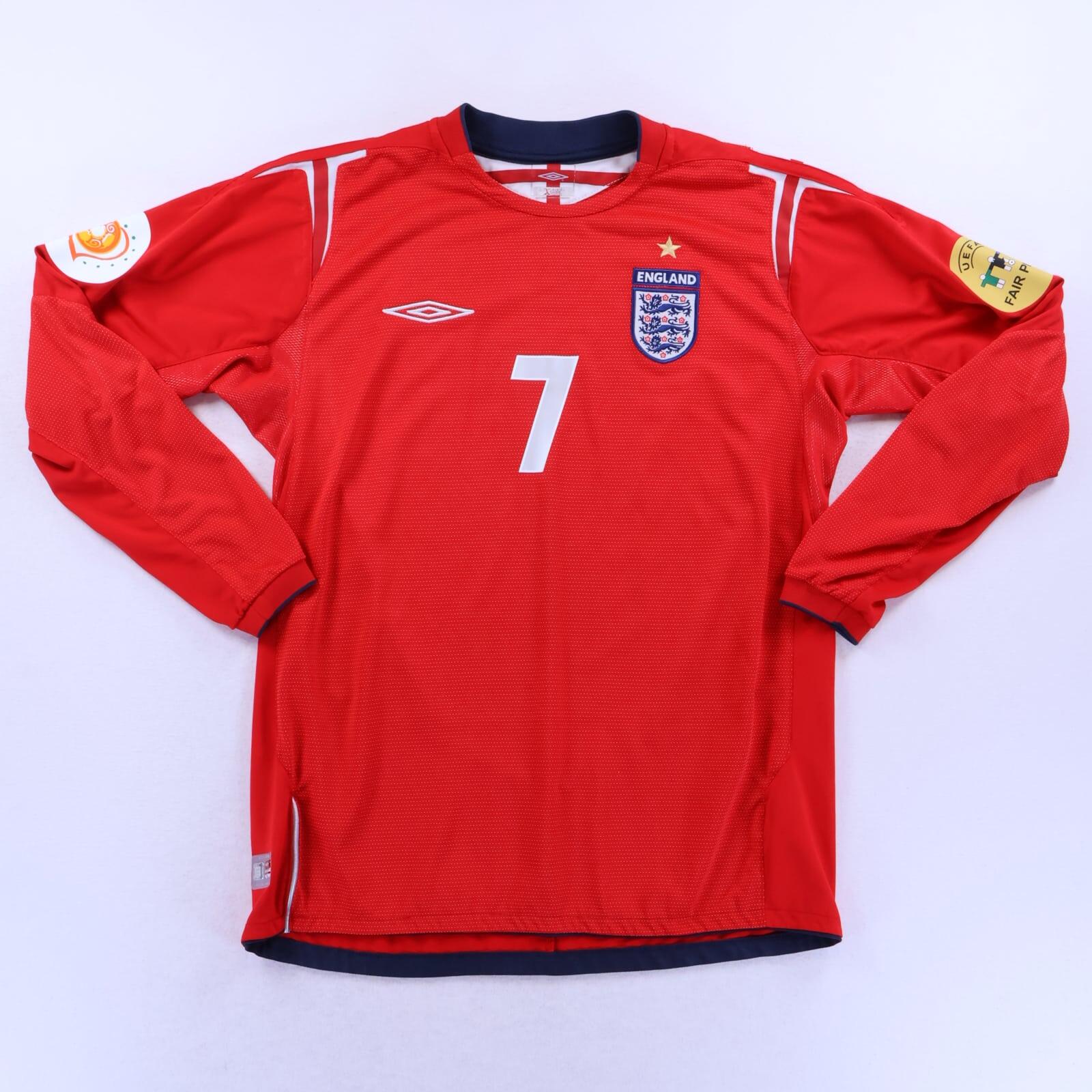 ウェア Beckham 7 England  2004/05 Longsleve England Beckham #7 2004/05 Away Shirt - M