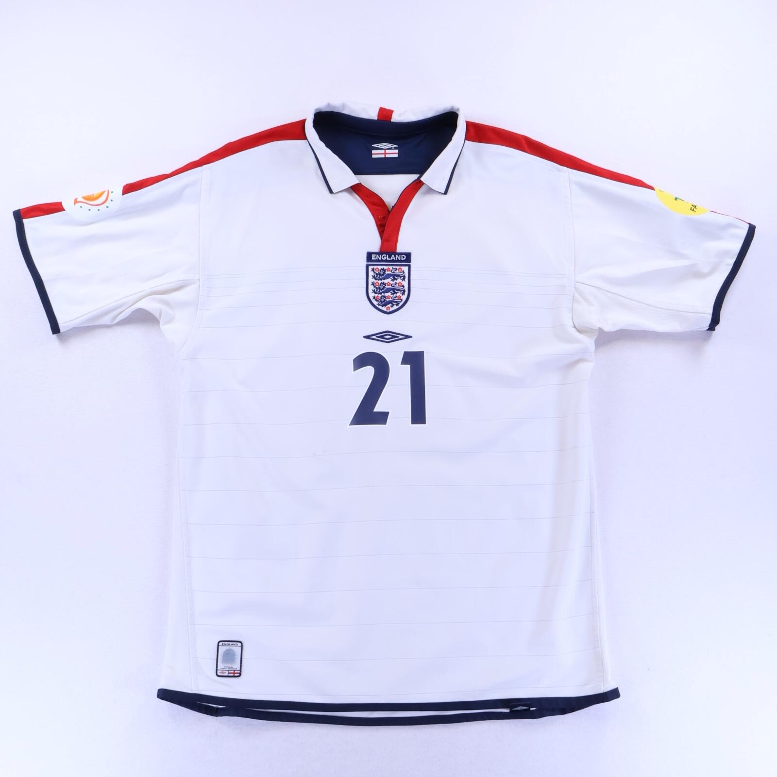 England Heskey #21 2003/05 Home Shirt - Reversible - L