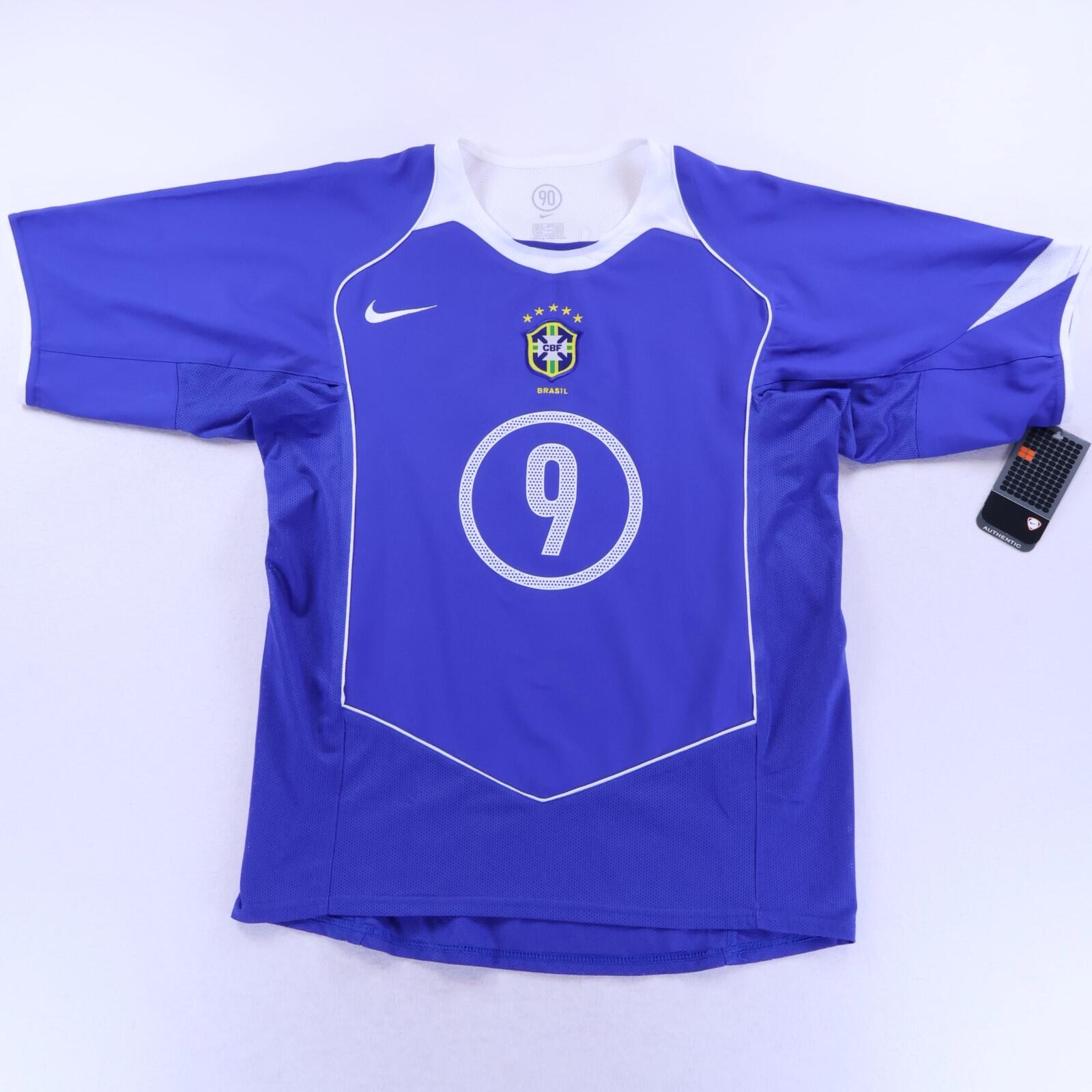 Brazil Ronaldo #9 2004/06 Away Shirt - M- BACK