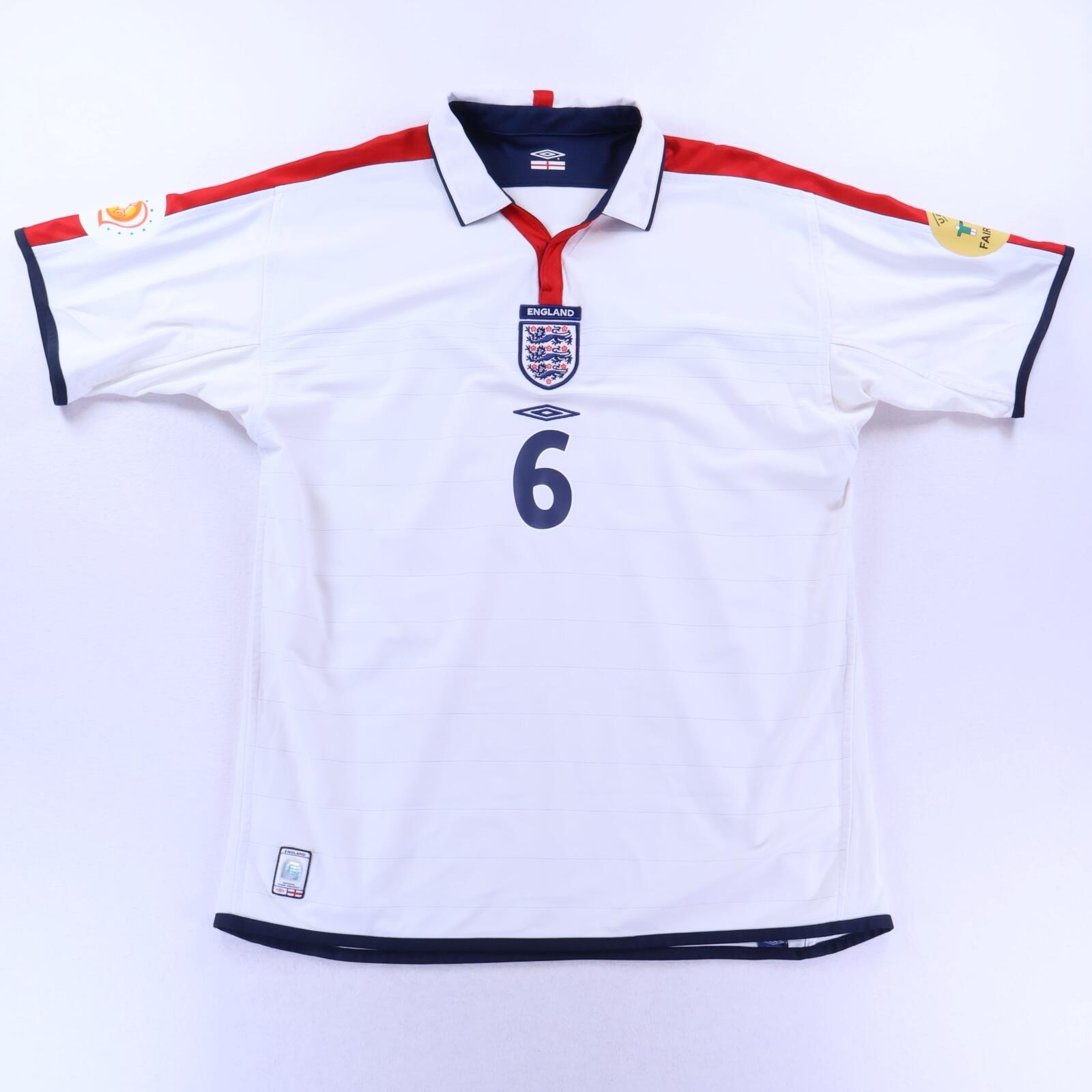 England Campbell #6 2003/05 Home Shirt - Reversible - XL