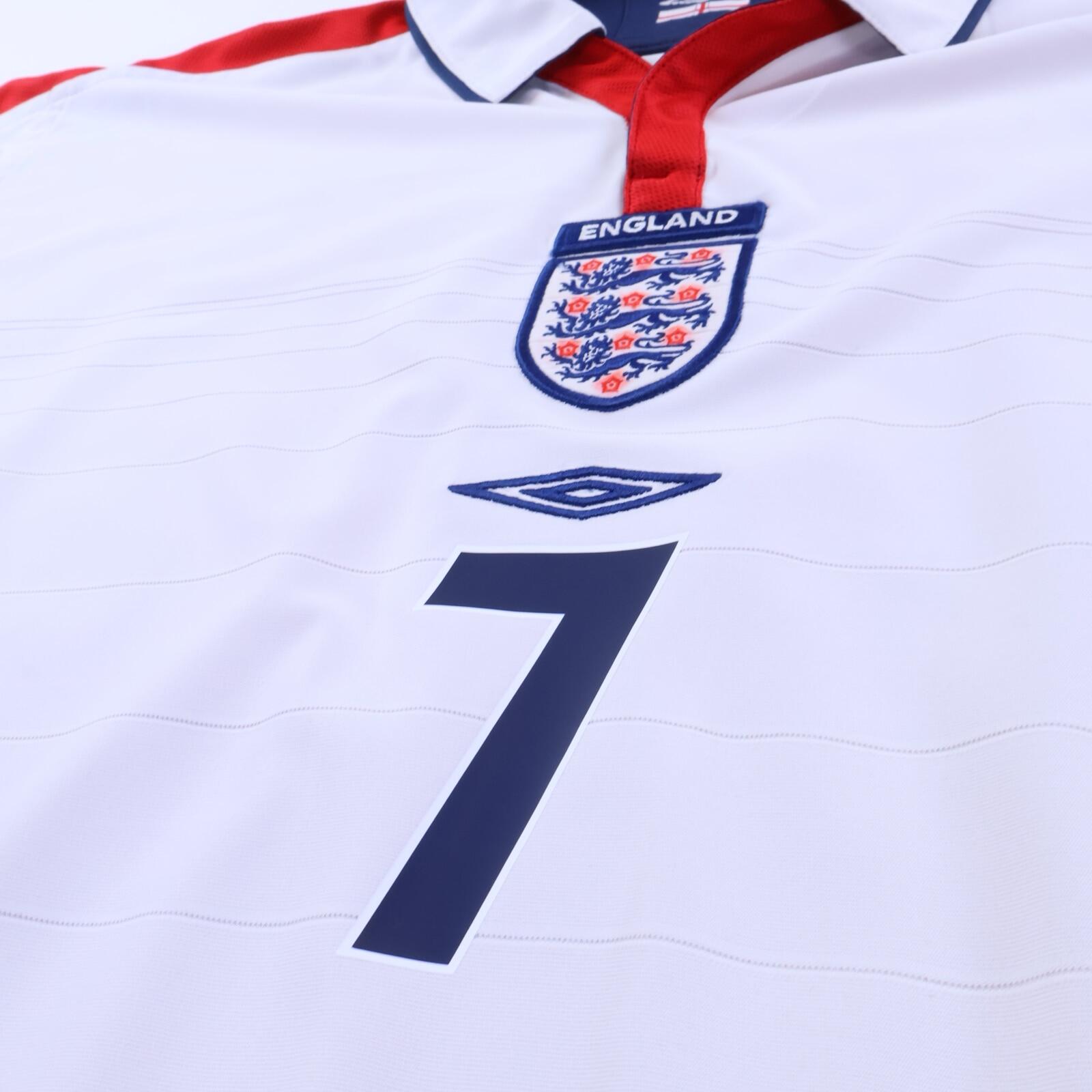 England Beckham #7 2003/05 Home Shirt - Long Sleeve - L