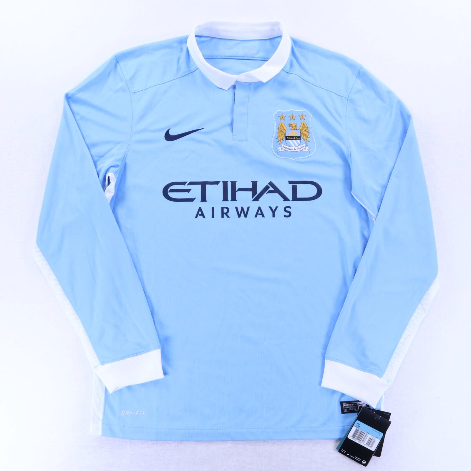 *NWT* Manchester City Kun Aguero #10 2015/16 Home Shirt - Long Sleeve - M