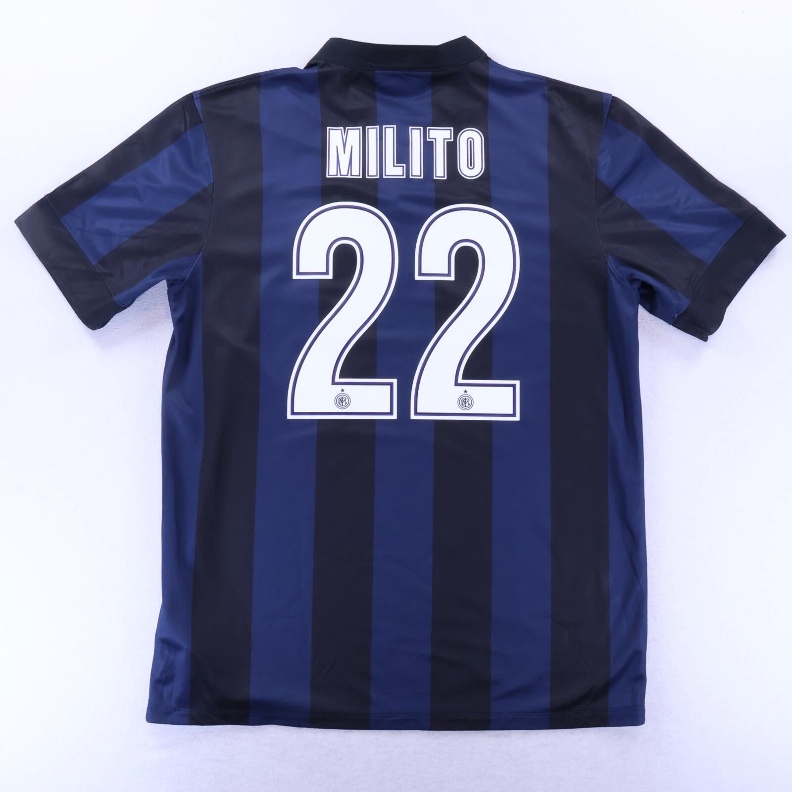 MINT* Inter Milan Milito #22 2013/14 Home Shirt - L