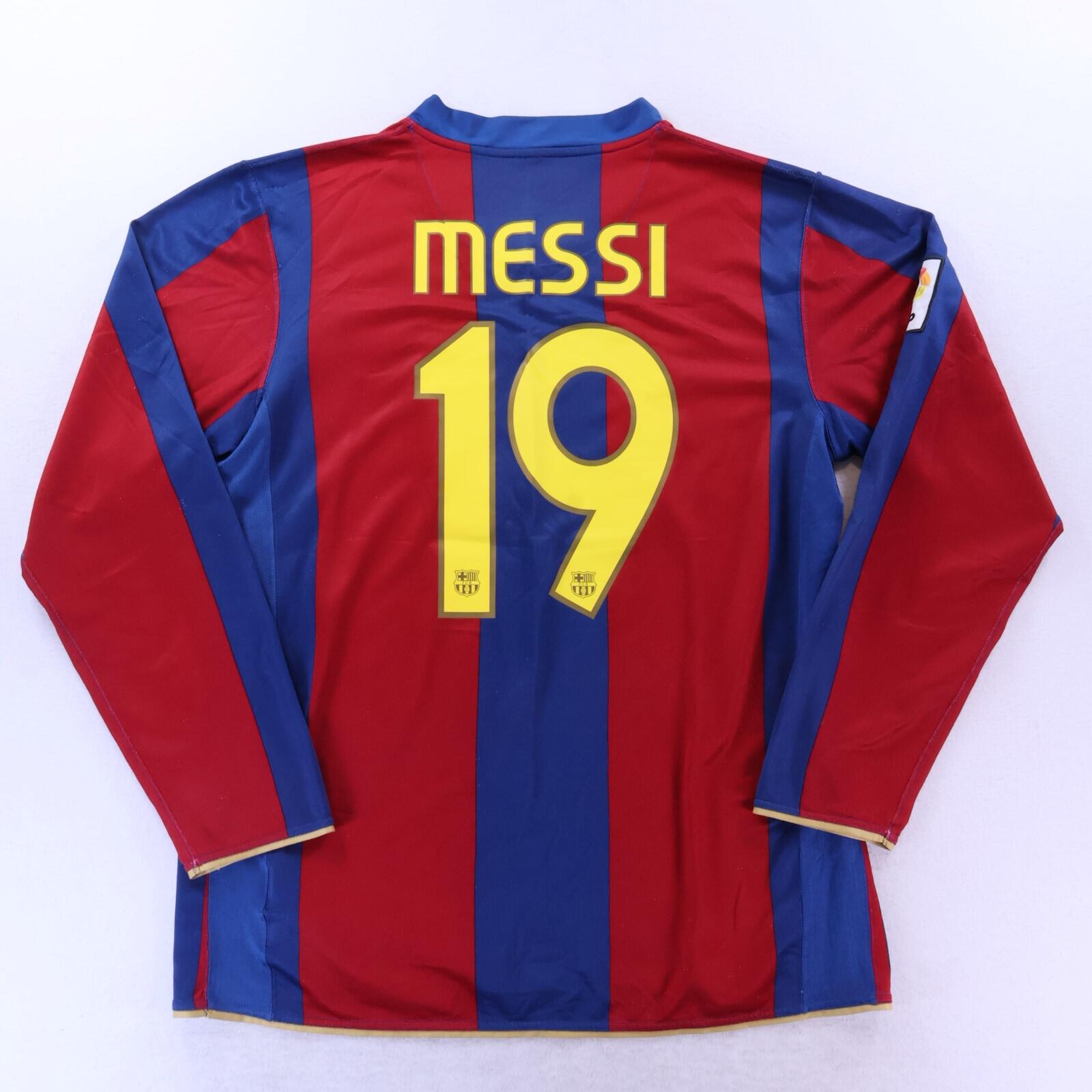 Barcelona Messi #19 2007/08 Home Shirt - Long Sleeve - L
