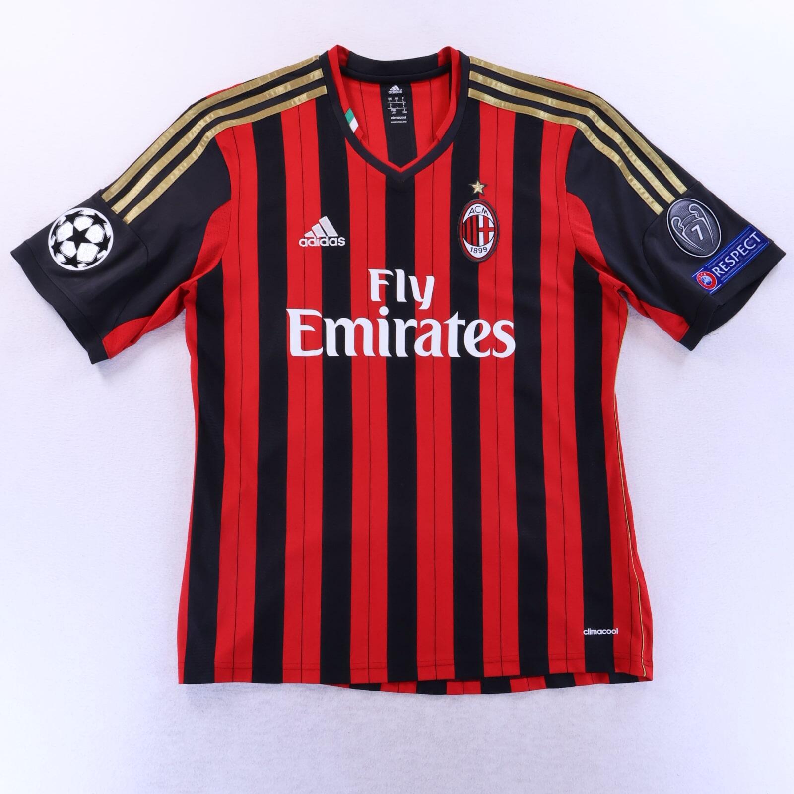 Ac Milan Balotelli #45 2013/14 Home Shirt - L