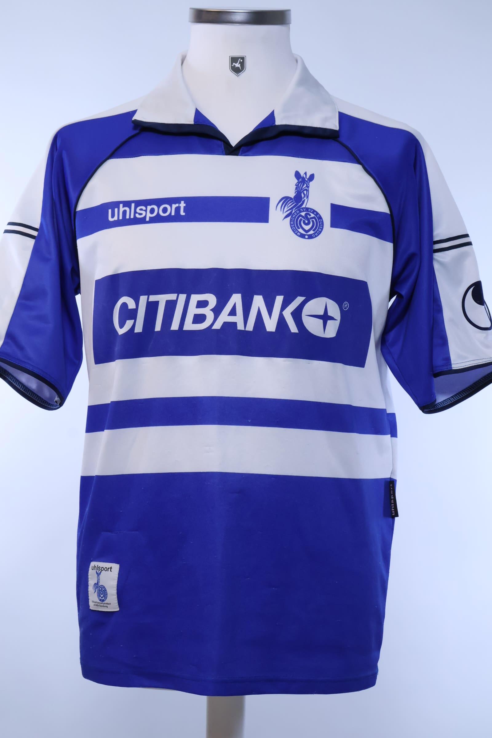 MSV Duisburg Extérieur Maillot de foot 2000 - 2001. Sponsored by Thyssengas