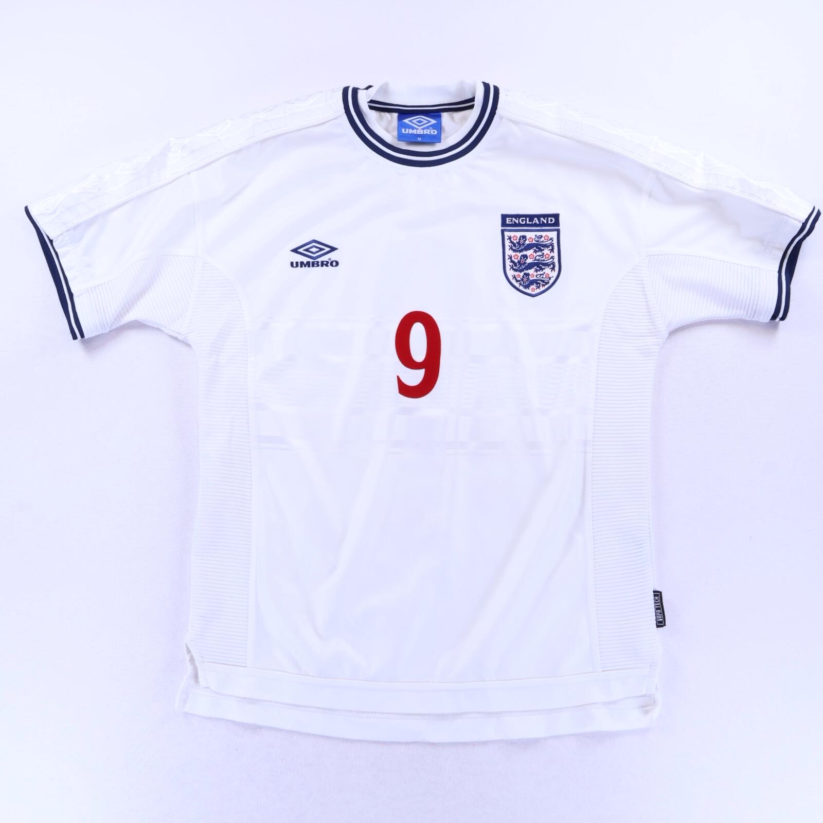 England Shearer #9 1999/01 Home Shirt - M
