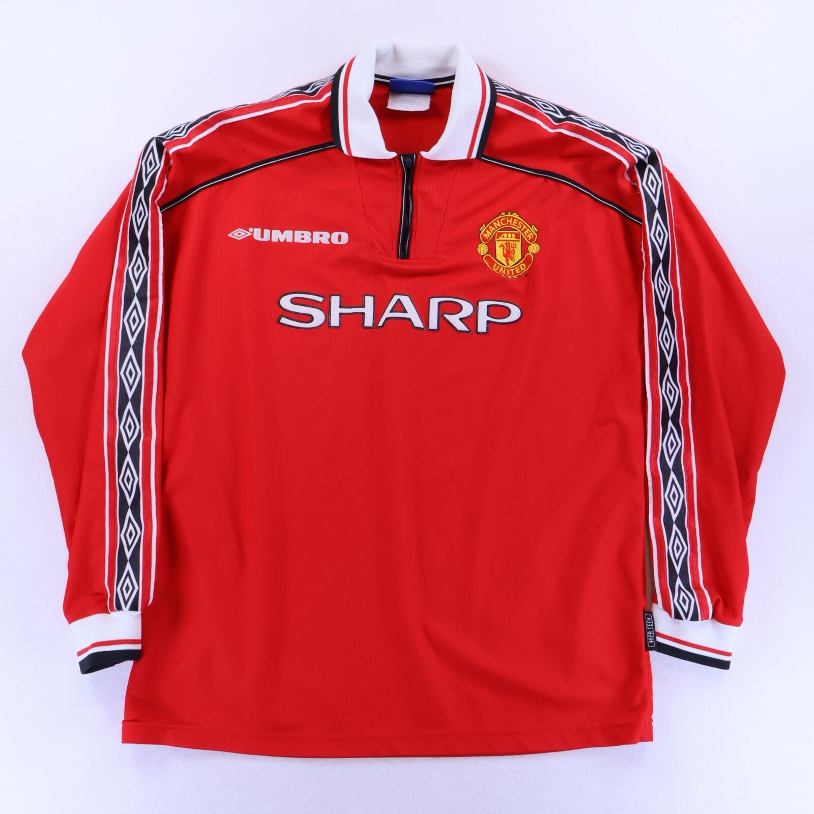 Manchester United Beckham #7 1998/00 Home Shirt - Long Sleeve - XL