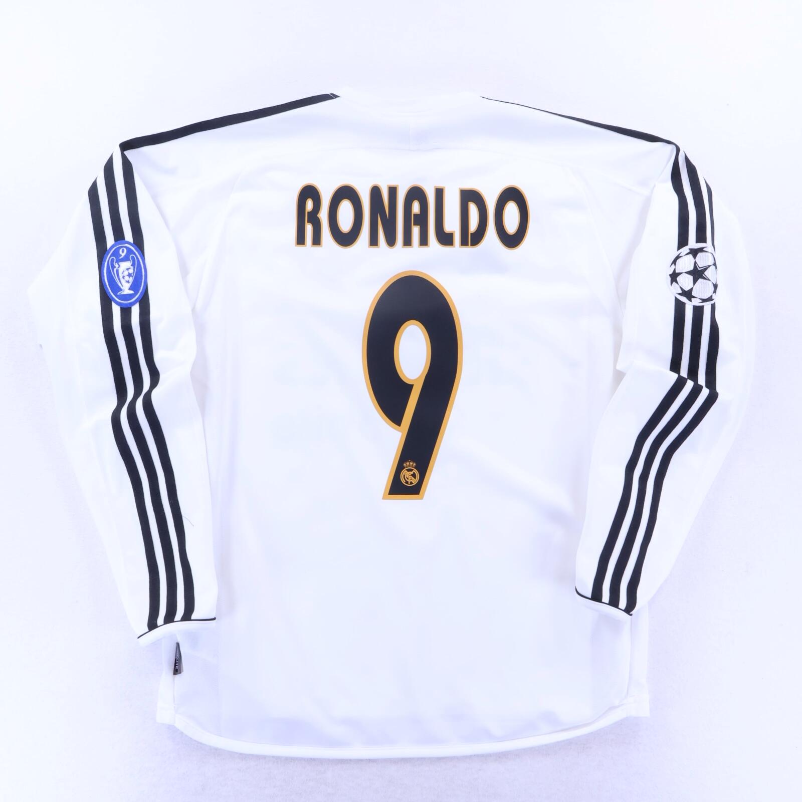 Real Madrid RONALDO 9 長袖 ユニフォーム Real Madrid Ronaldo #9 2003/04 Home Shirt - Long Sleeve - M