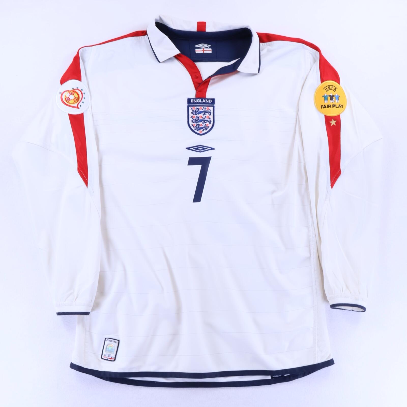 England Beckham #7 2003/05 Home Shirt - Long Sleeve - L