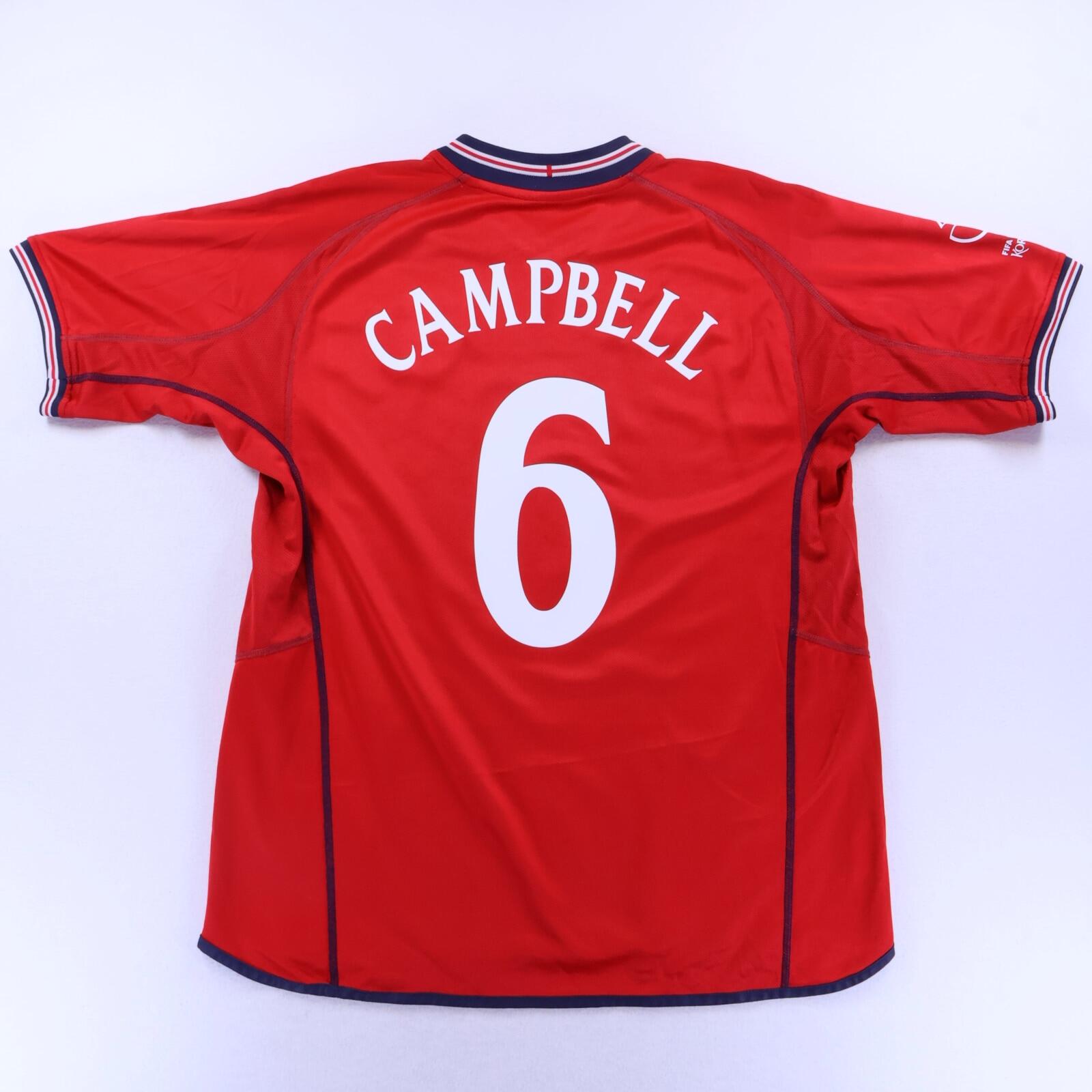 ウェア UMBRO England CAMPBELL football shirts England Campbell #6 2002/04 Away Shirt - Reversible - XL