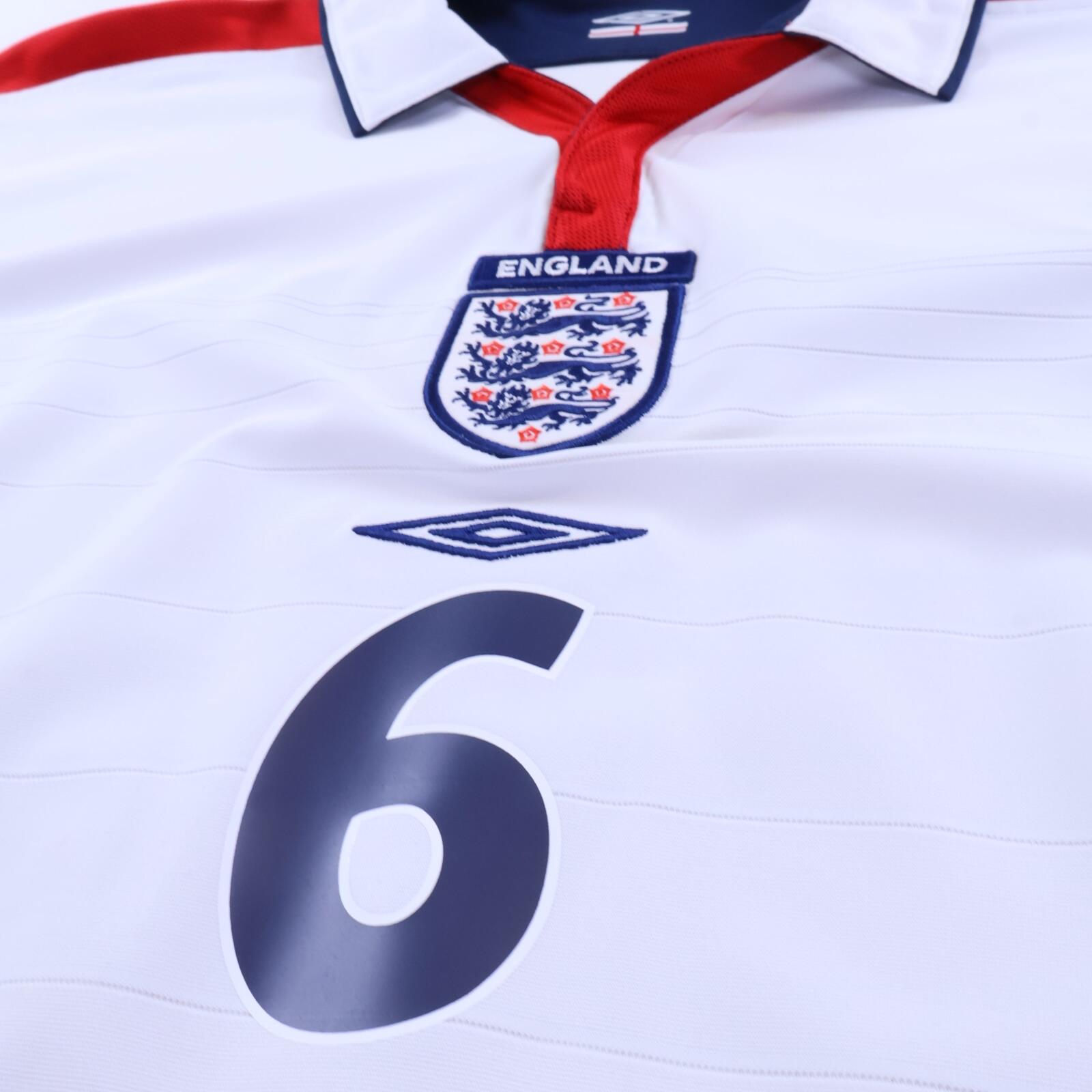 ウェア UMBRO England CAMPBELL football shirts England Campbell #6 2003/05 Home Shirt - Reversible - XL