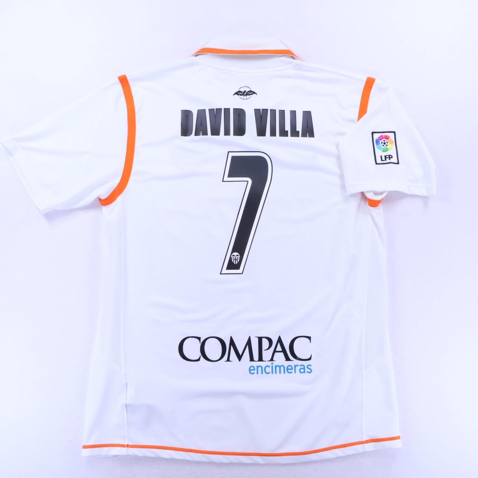 MINT* Valencia Cf David Villa #7 2007/08 Home Shirt - XL