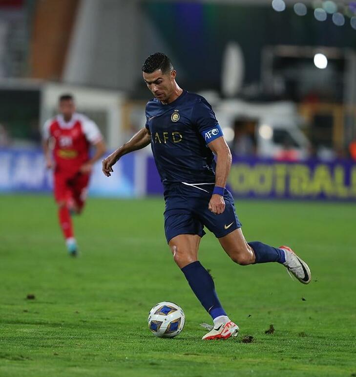 Cristiano Ronaldo playing for Al Nassr against Persepolis in September 2023