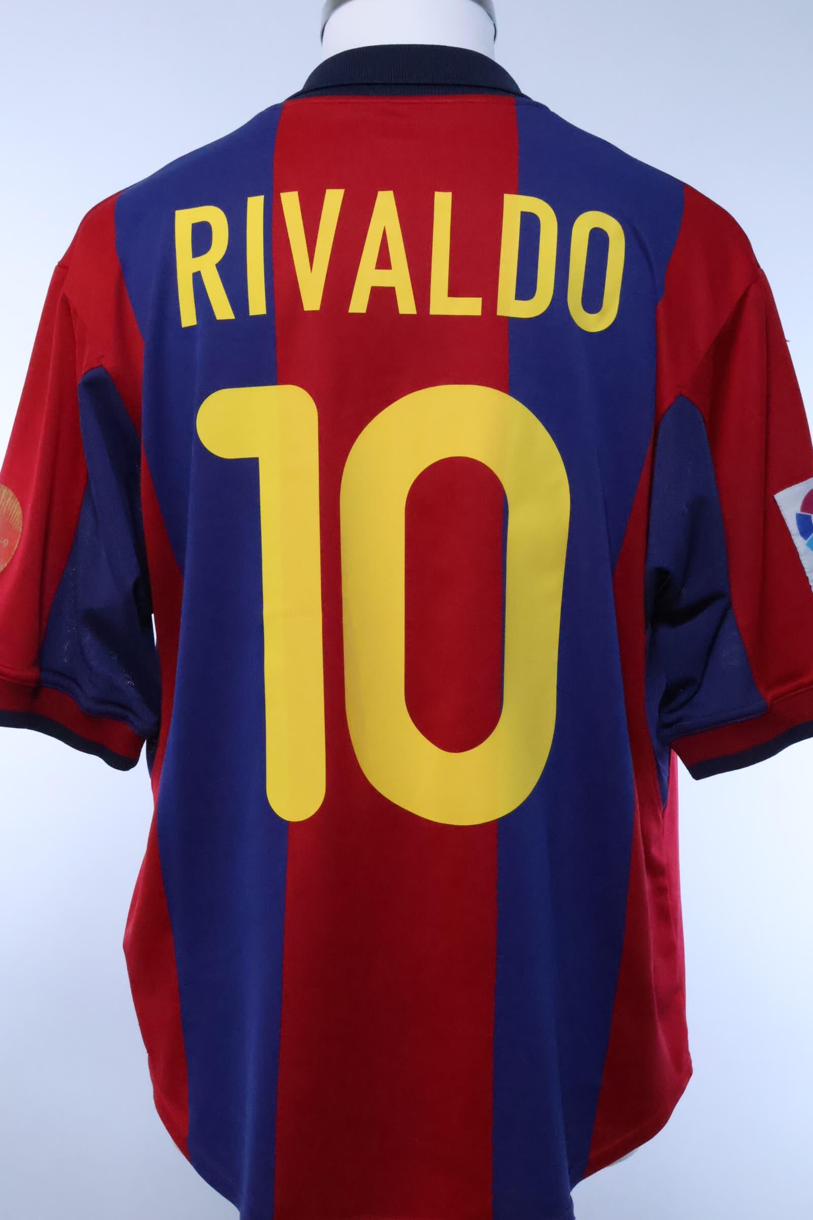 Fc Barcelona 2001/02 Rivaldo #10 Home Shirt - M