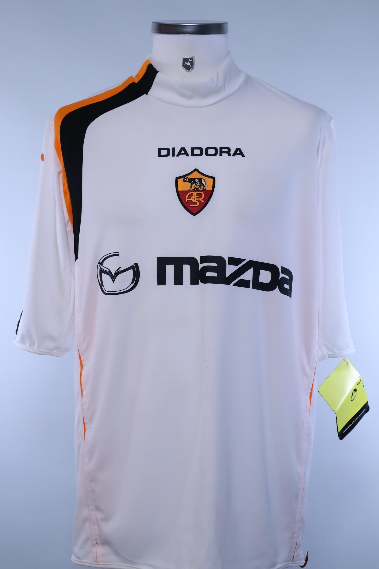 ASローマ DIADORA シャツ 半袖 ホワイト/オレンジ As Roma 2003/04 Away Shirt - XL