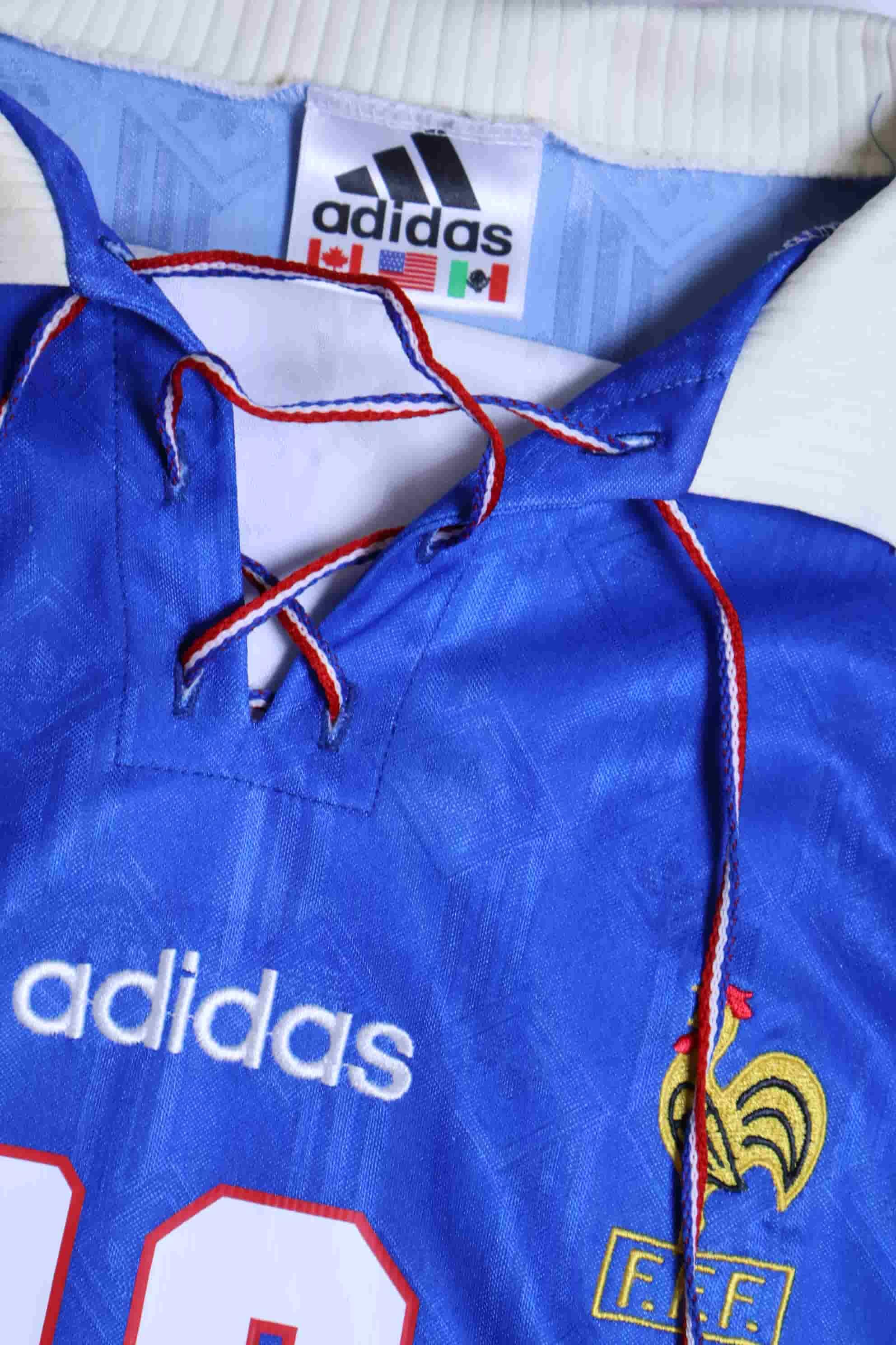 adidas フランス代表 ZIDANE 10 XLジャージ　サイン入り France Zidane #10 1996/ Home Shirt - XL