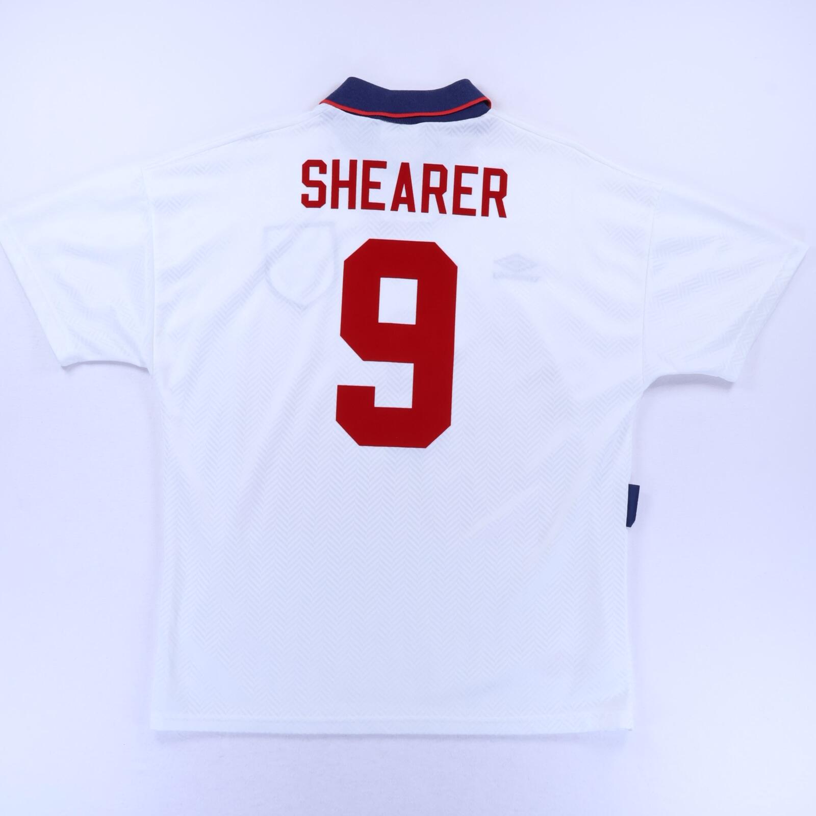 England Shearer #9 1993/95 Home Shirt - L