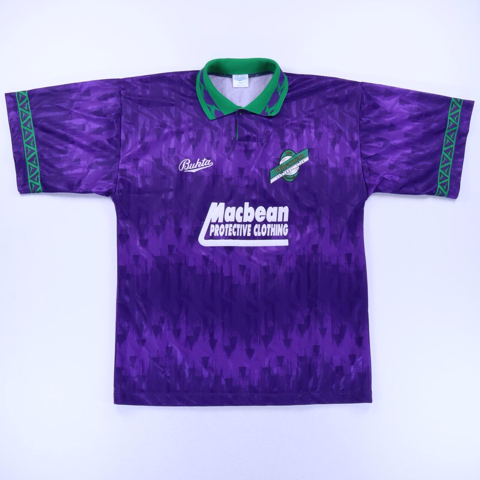 激レア 1992-94 ハイバーニアンFC アウェイ ユニフォーム Bukta製 Hibernian 1992/94 Away Shirt - L