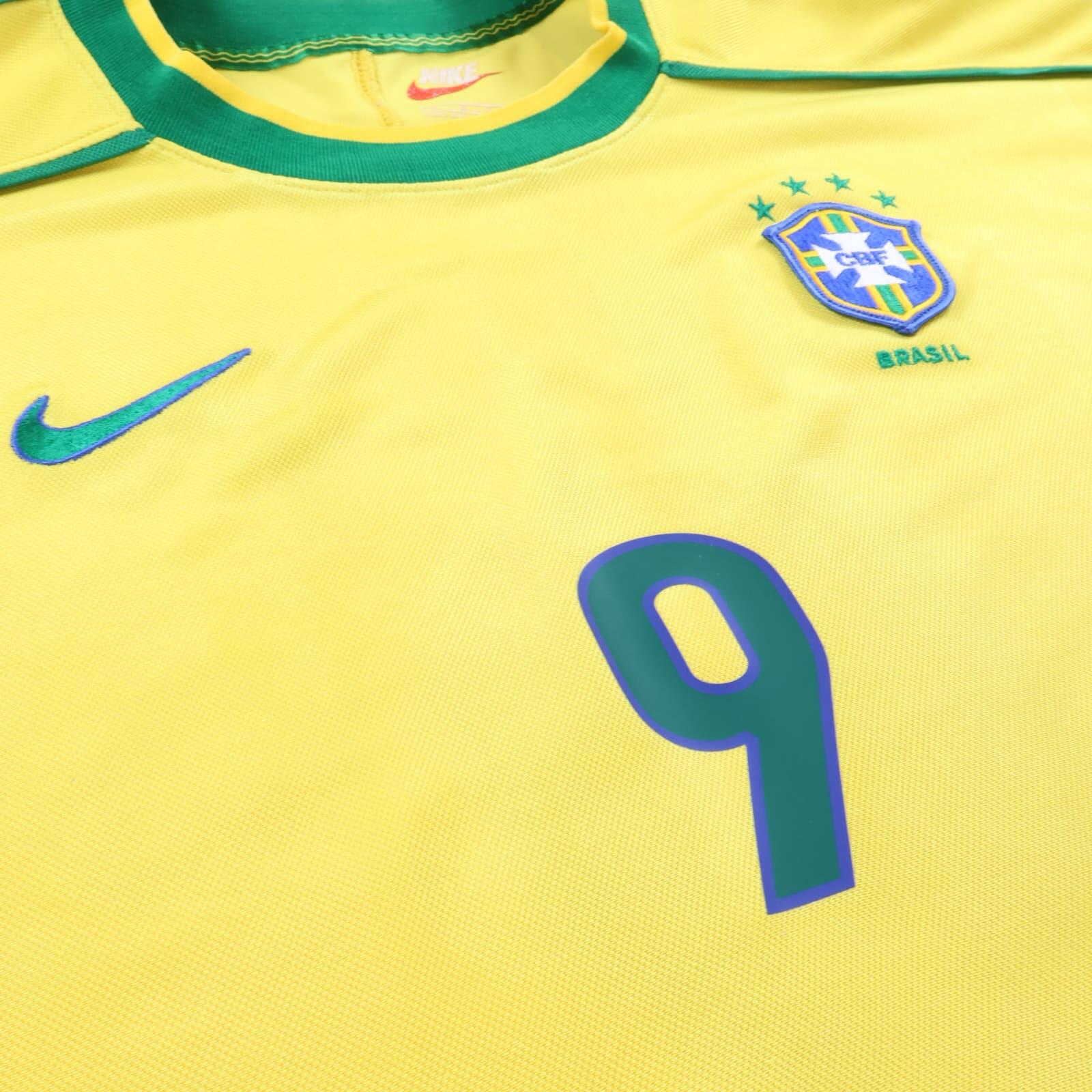Brazil Ronaldo #9 1998/ Home Shirt - L