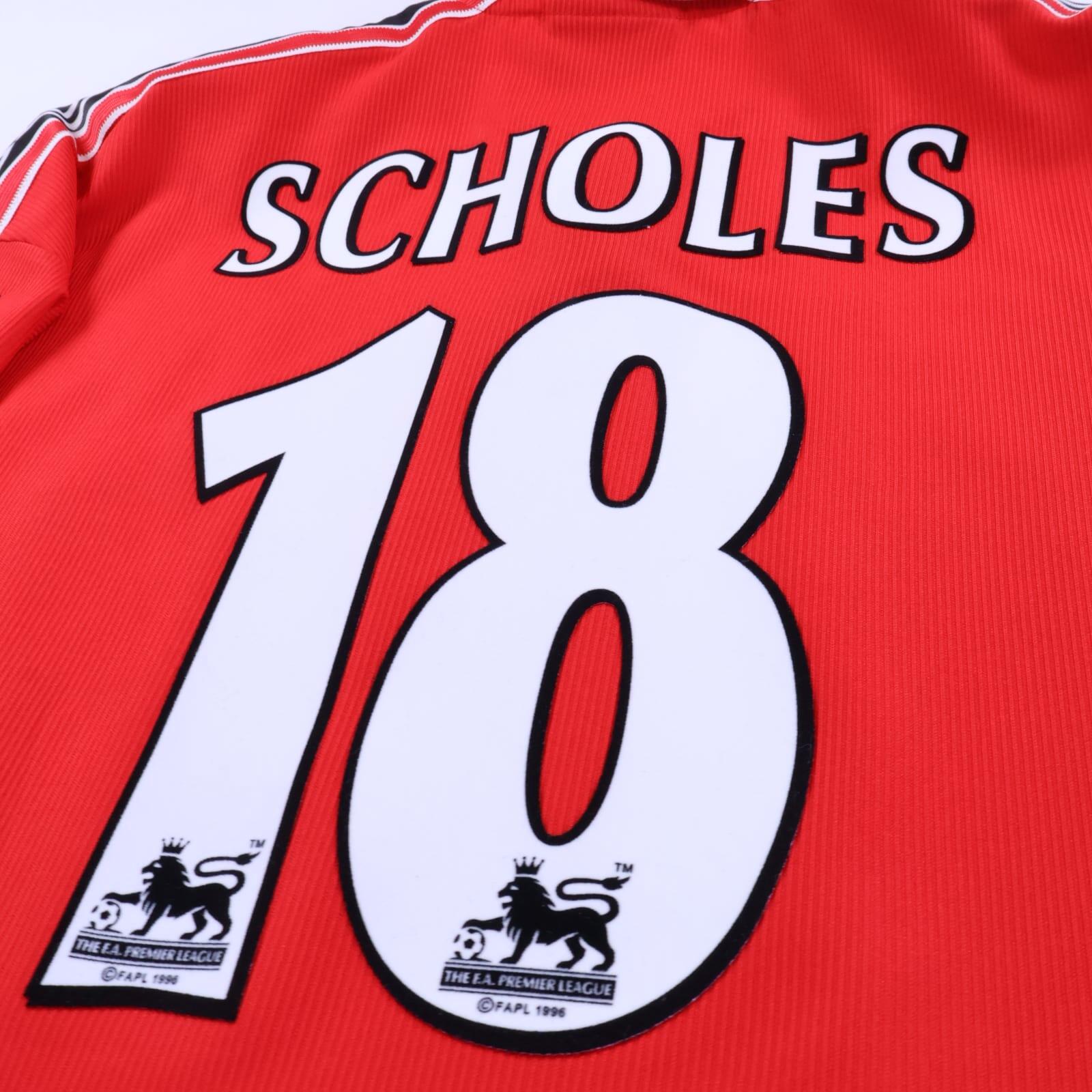 Manchester United Scholes #18 1998/99 Home Shirt - XL