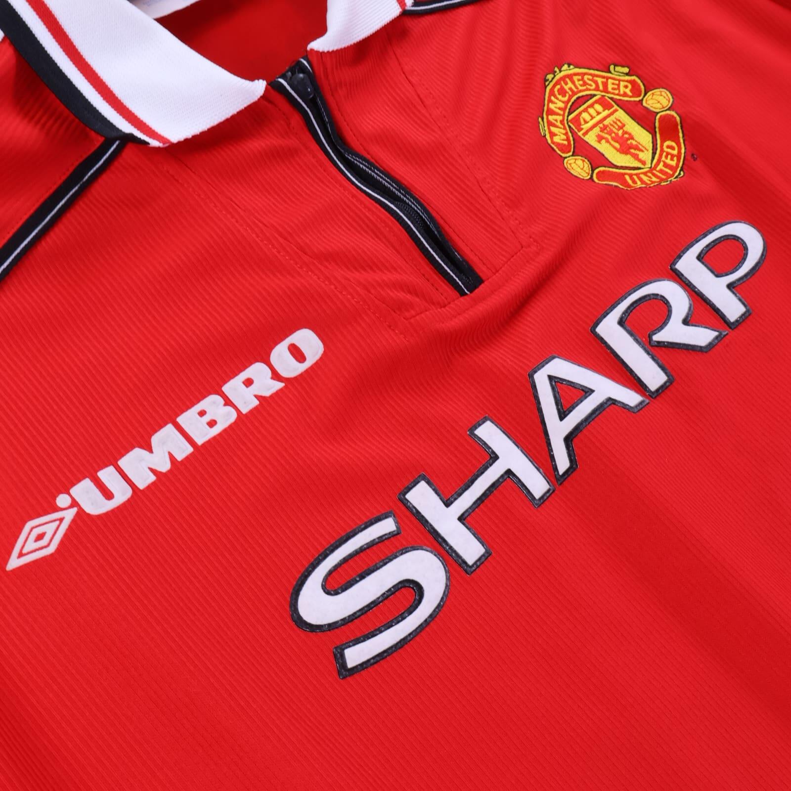 Manchester United Beckham #7 1998/00 Home Shirt - Long Sleeve - XL