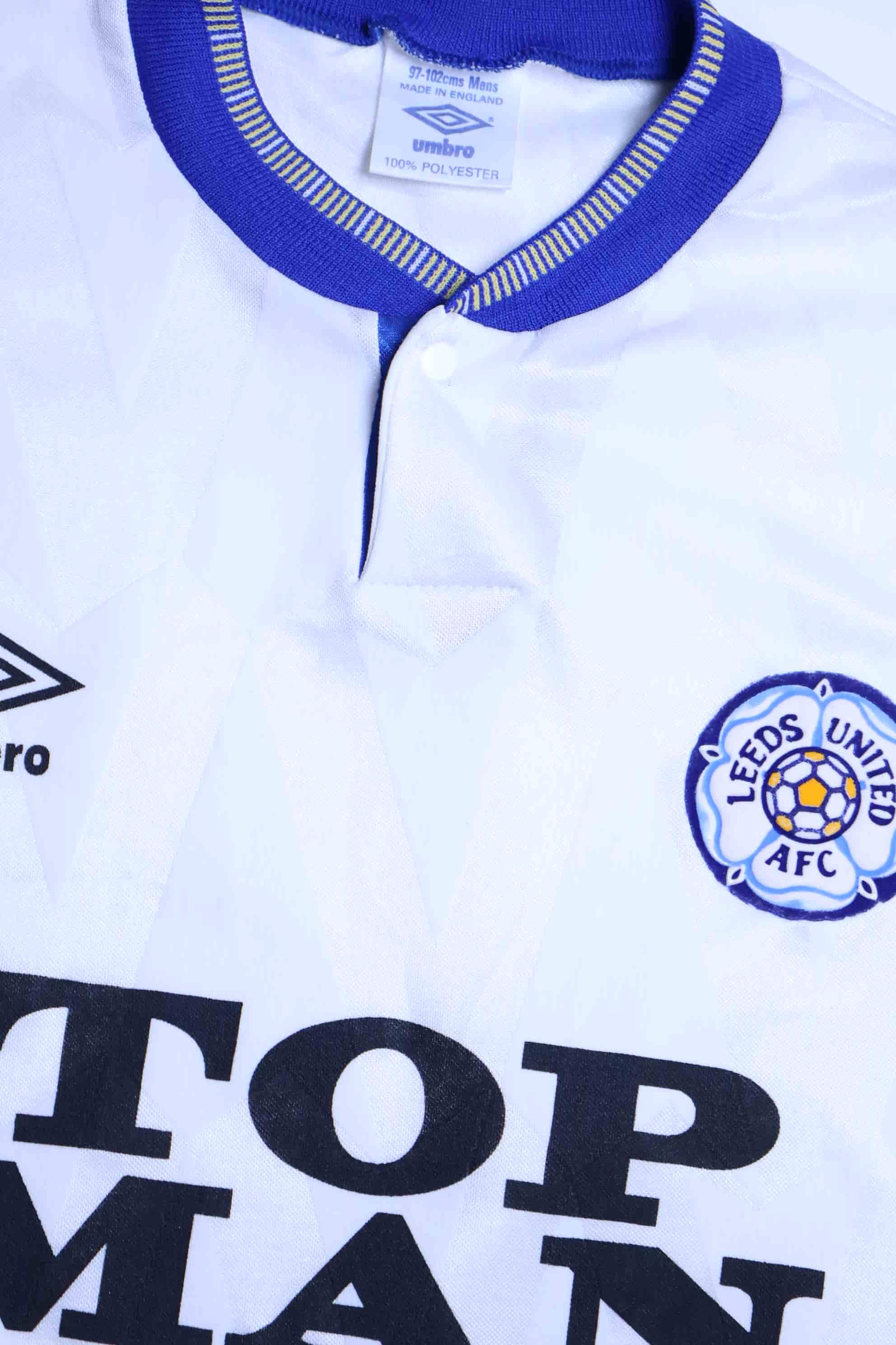 Short De Football Domicile Leeds United 1988-1990 Umbro - Taille S/M, état Très Bon, Collector Rétro