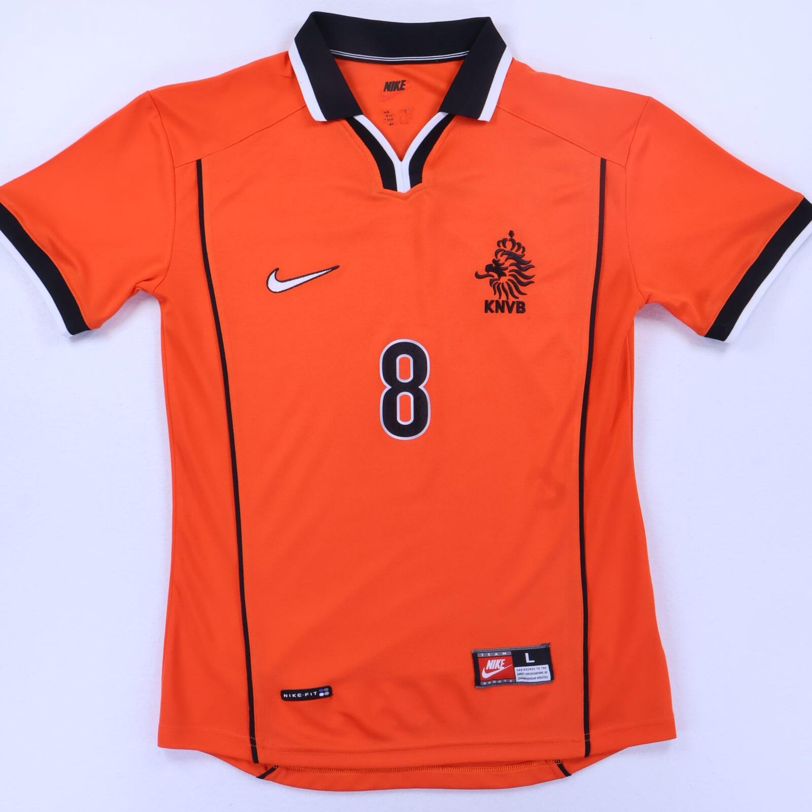Nike BERGKAMP 8 オレンジシャツ M Netherlands Bergkamp #8 1998/00 Home Shirt - L