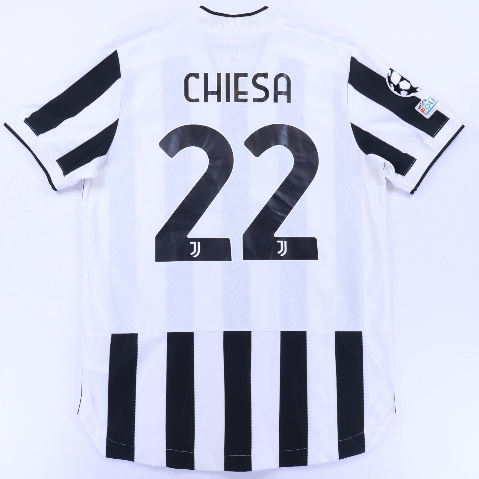 Juventus Chiesa #22 2021/22 Home Shirt - Player Issue - L