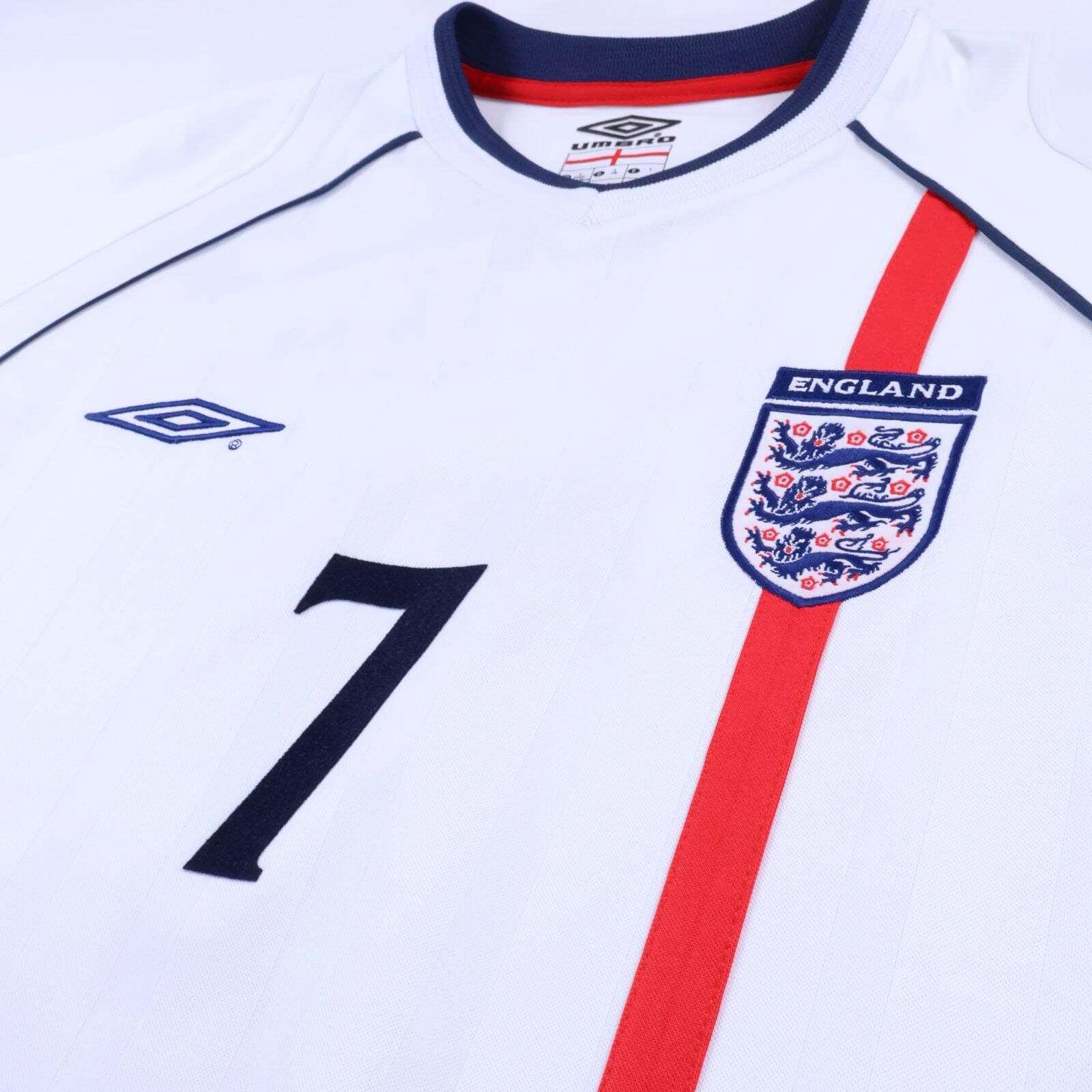 England Beckham #7 2001/03 Home Shirt - L
