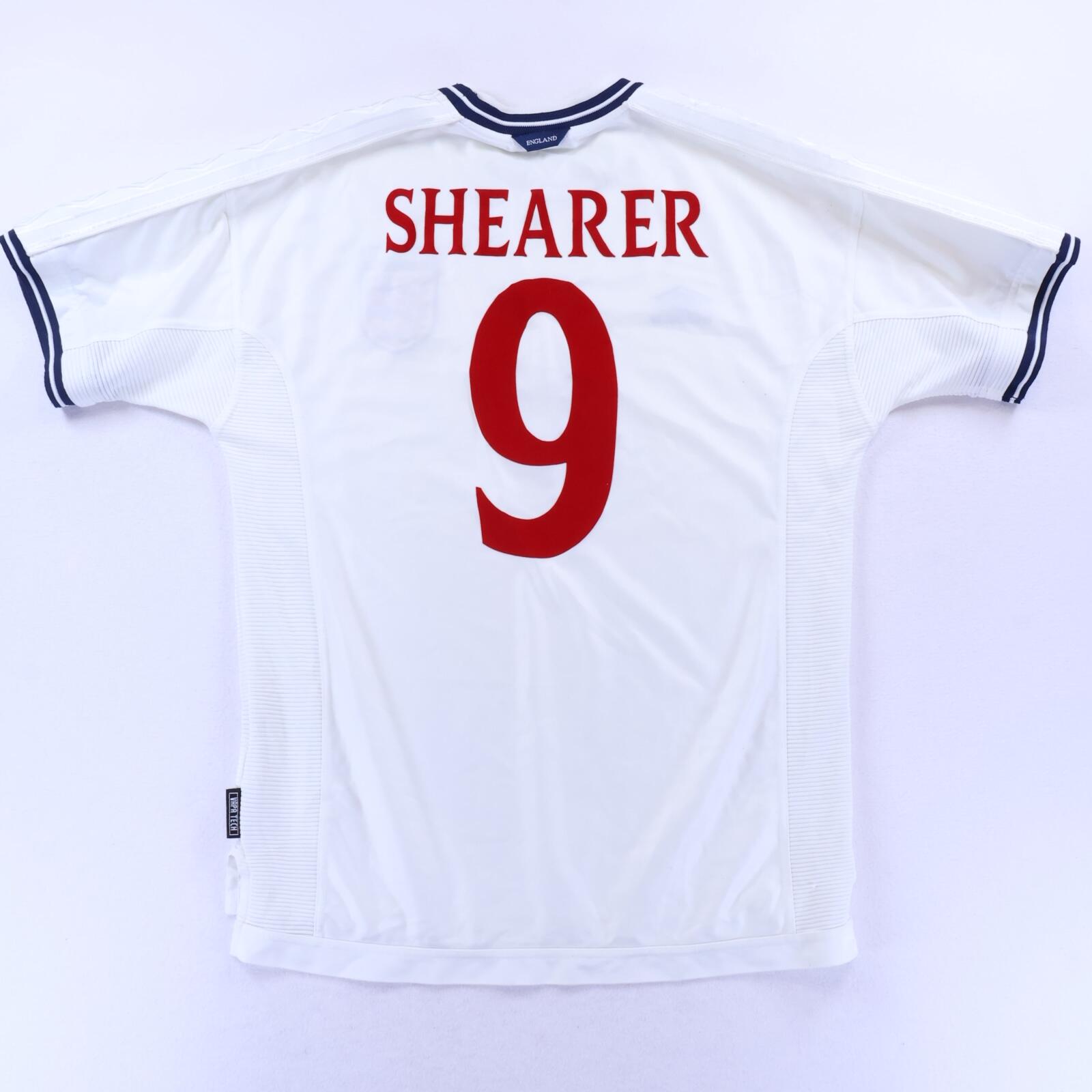 England Shearer #6 1999/01 Home Shirt - L