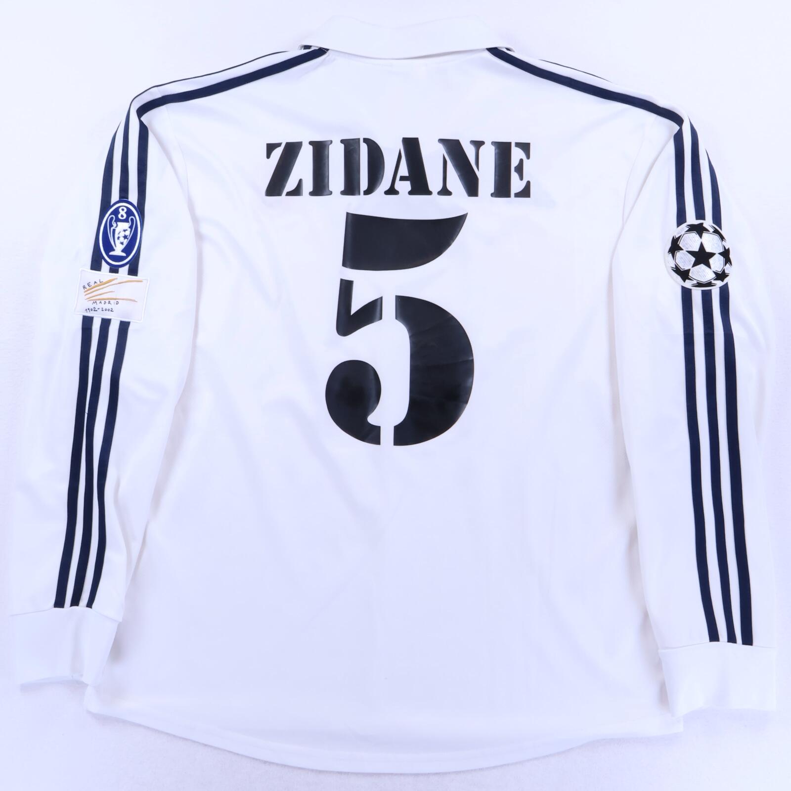 Real Madrid Zidane #5 2001/02 Home Shirt - Long Sleeve - XL