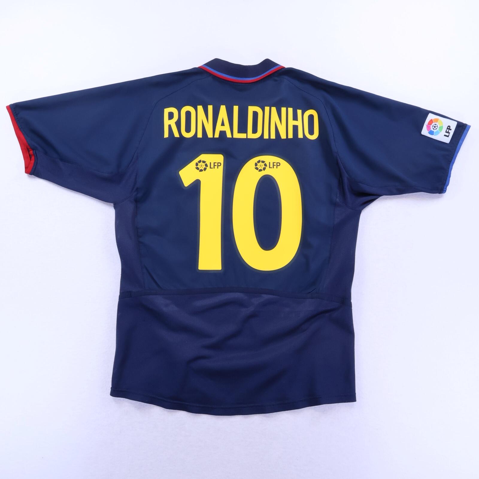 *MINT* Barcelona Ronaldinho #10 2002/03 Away Shirt - Player Issue - M
