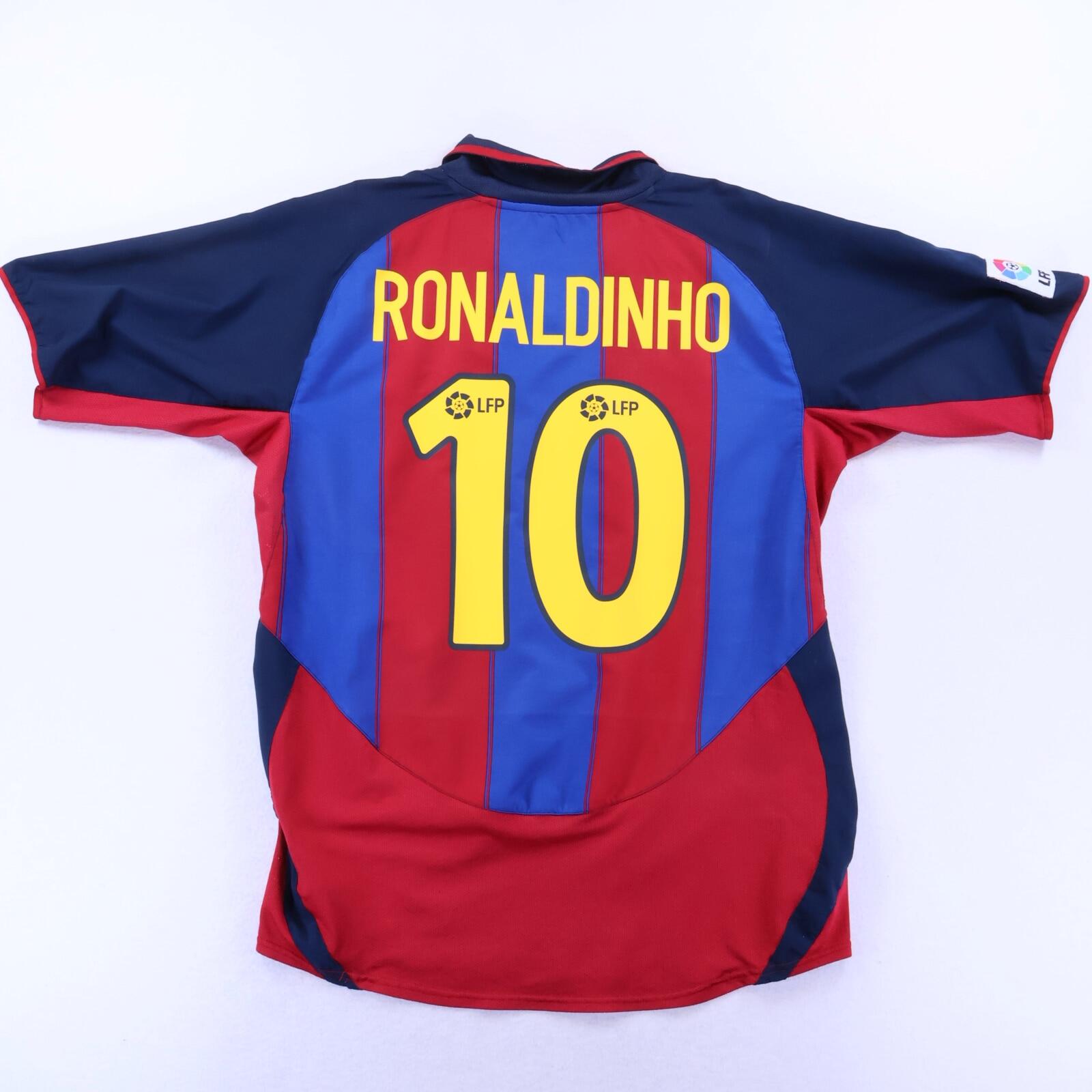Barcelona Ronaldinho #10 2003/04 Home Shirt - L