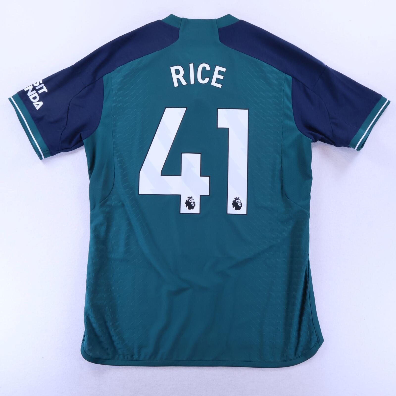 Arsenal Rice #41 2023/24 Third Shirt - Player Issue - L
