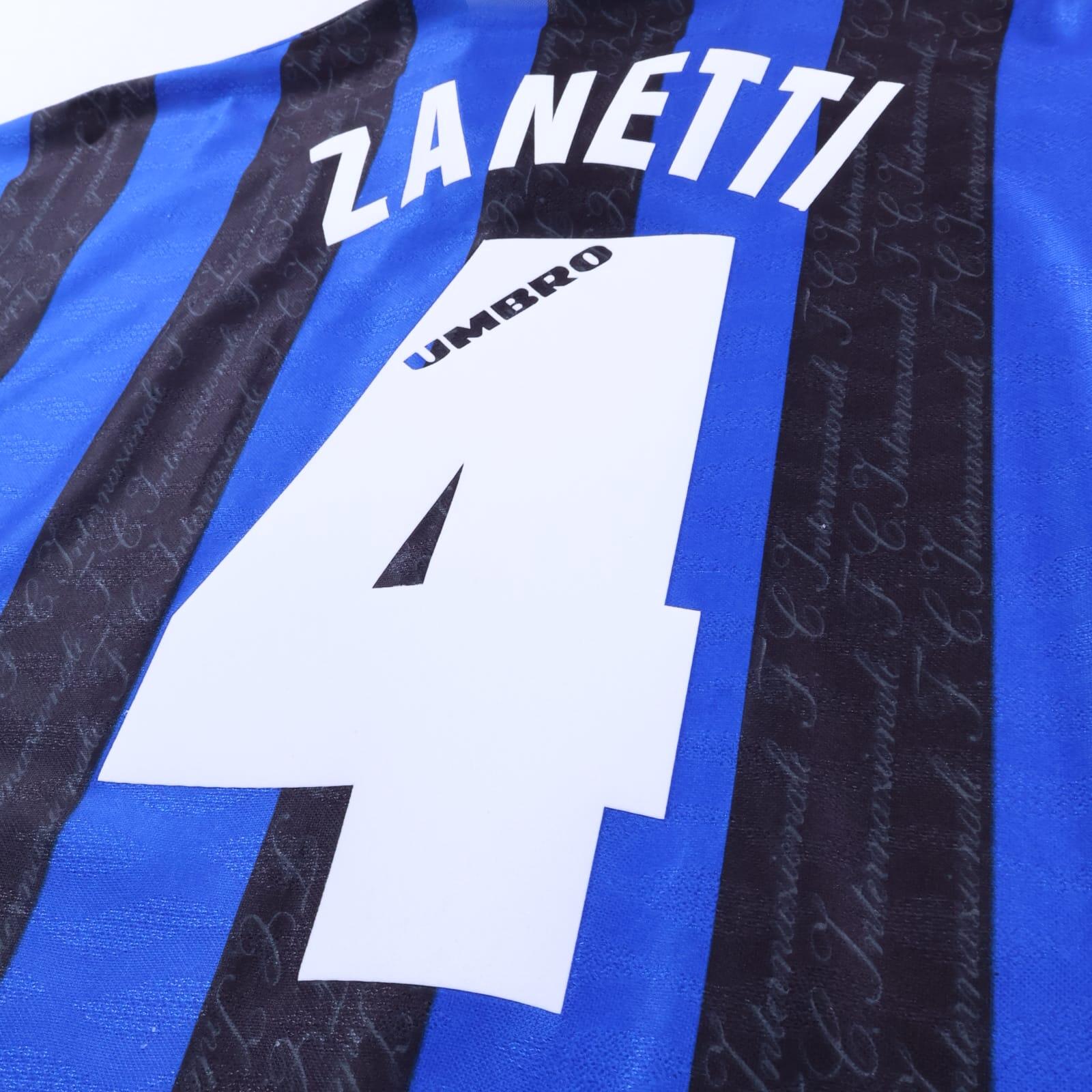Inter Milan Zanetti #4 1996/97 Home Shirt - XL