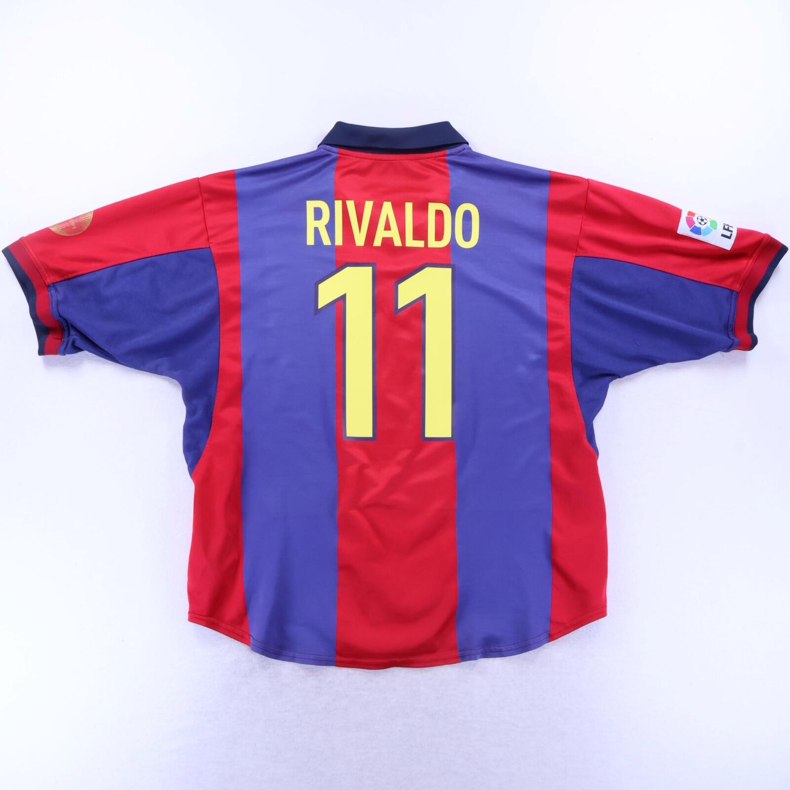 Barcelona Rivaldo #11 1998/00 Home Shirt - XL