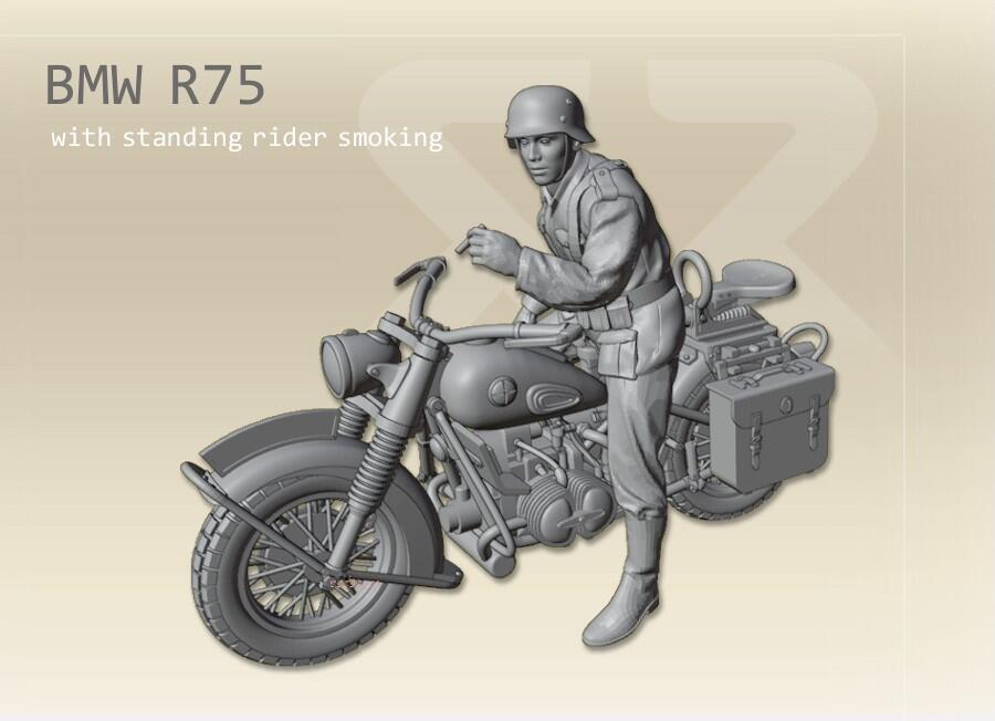 BMW R75 WW2 Motorcycle (with sidecar options) - 1/35, 1/32 resin model
